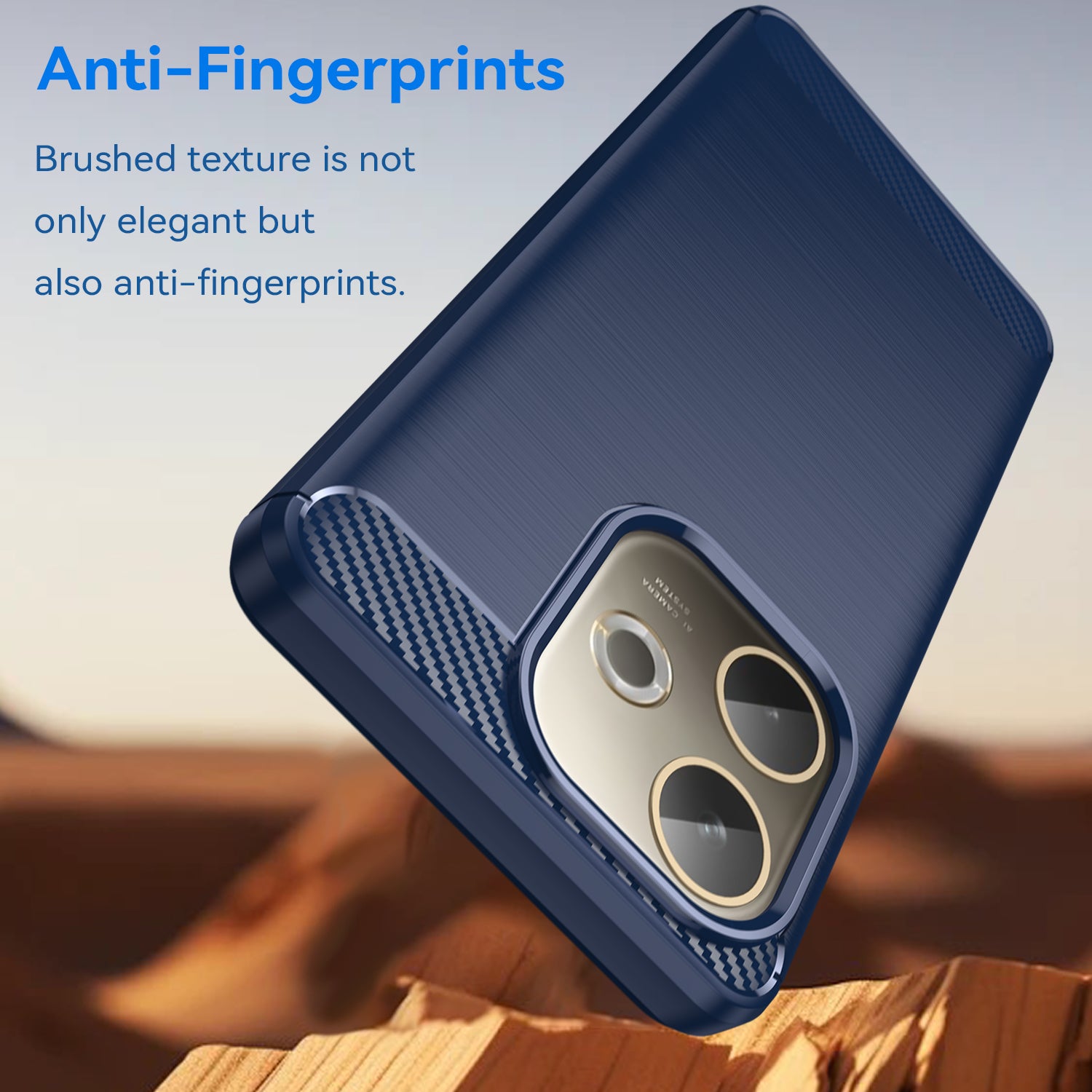 OPPO A5 Pro 5G Carbon Fibre TPU Case Slim Shockproof Cover Navy