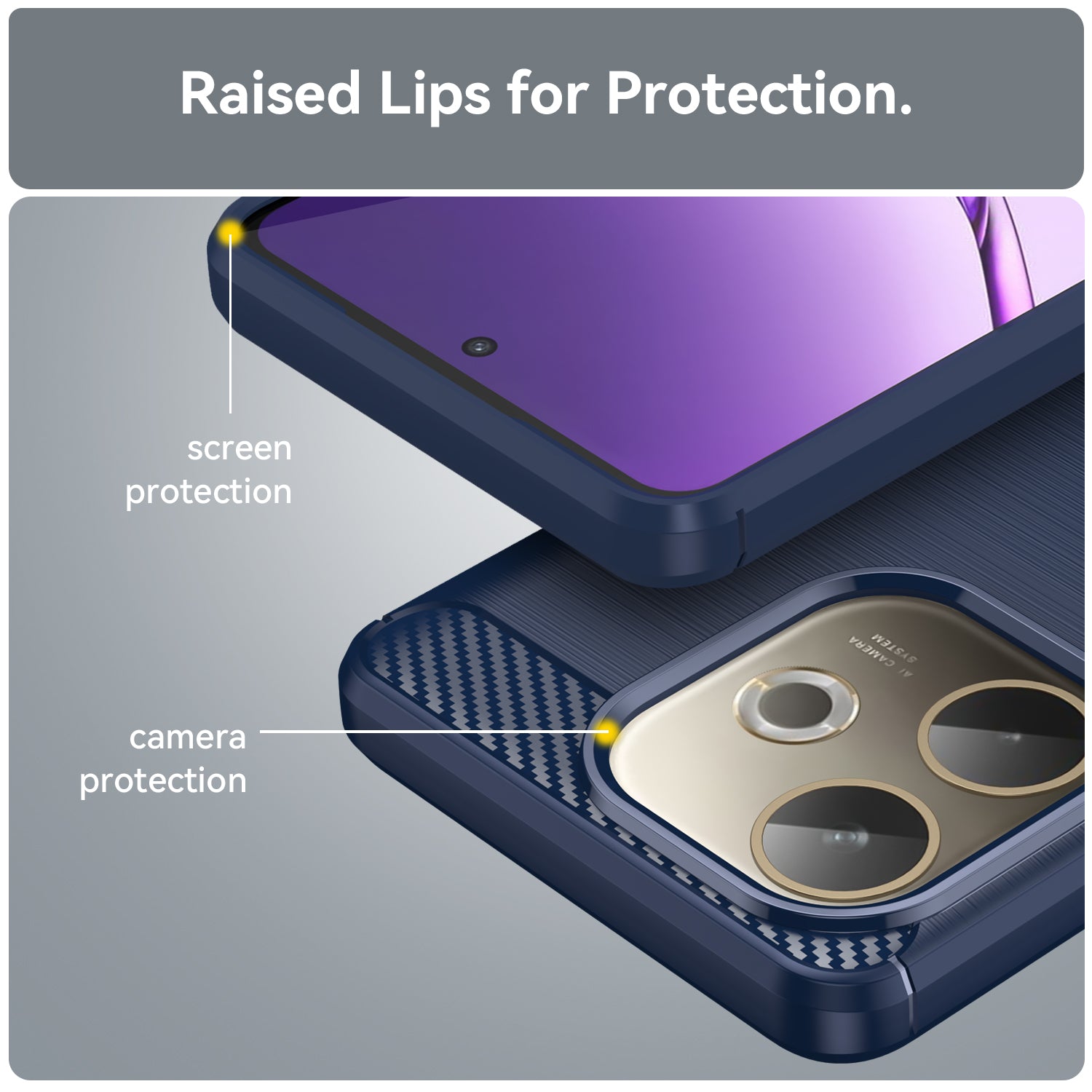 OPPO A5 Pro 5G Carbon Fibre TPU Case Slim Shockproof Cover Navy