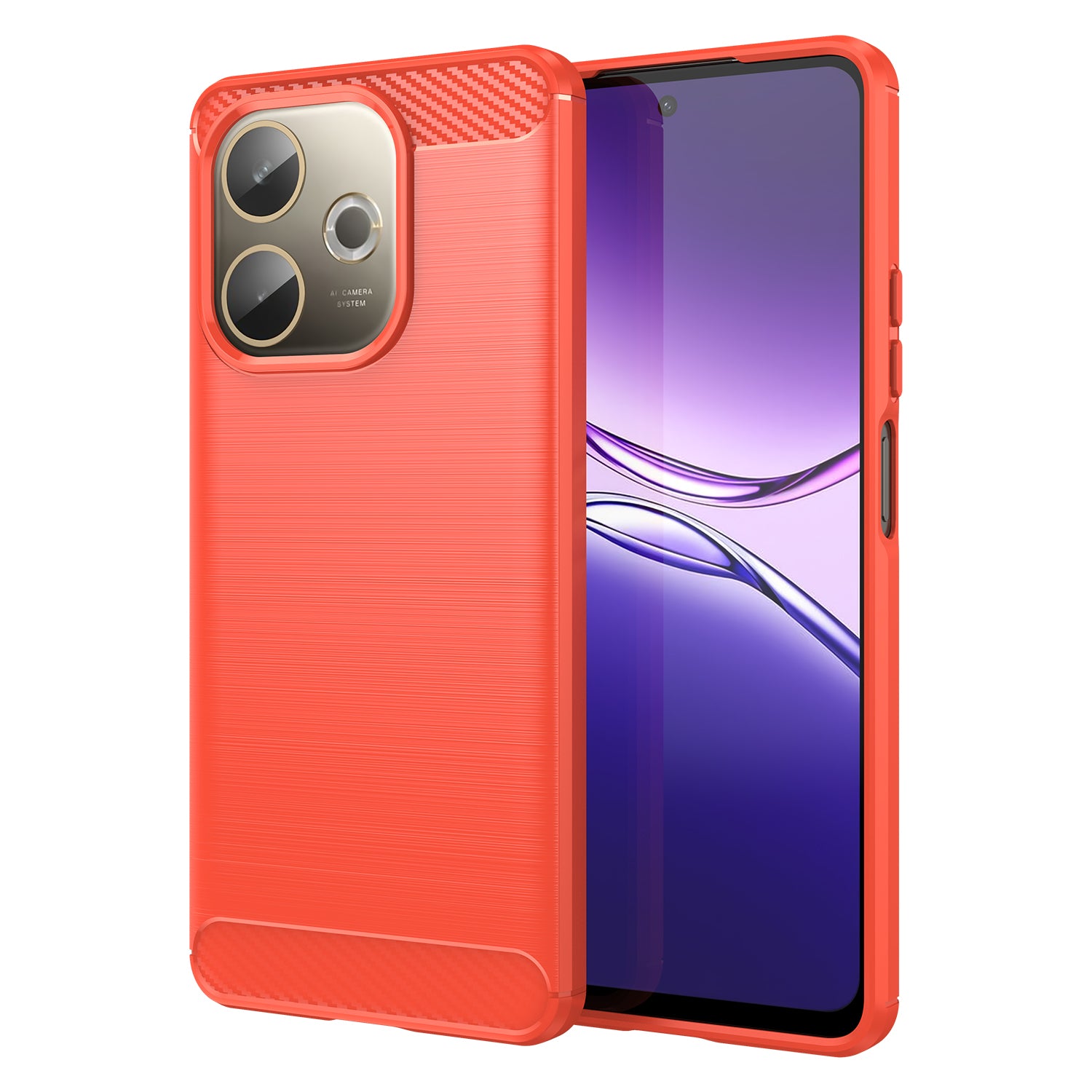 OPPO A5 Pro 5G Carbon Fibre TPU Case Slim Shockproof Cover Red