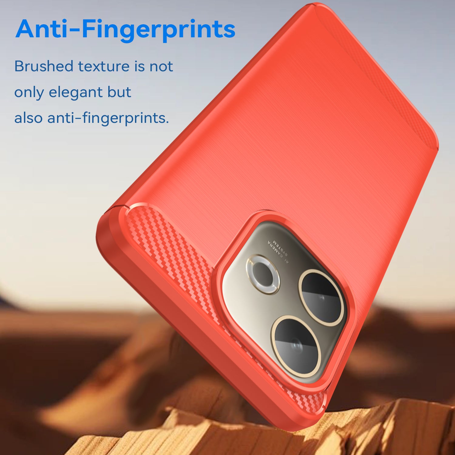 OPPO A5 Pro 5G Carbon Fibre TPU Case Slim Shockproof Cover Red