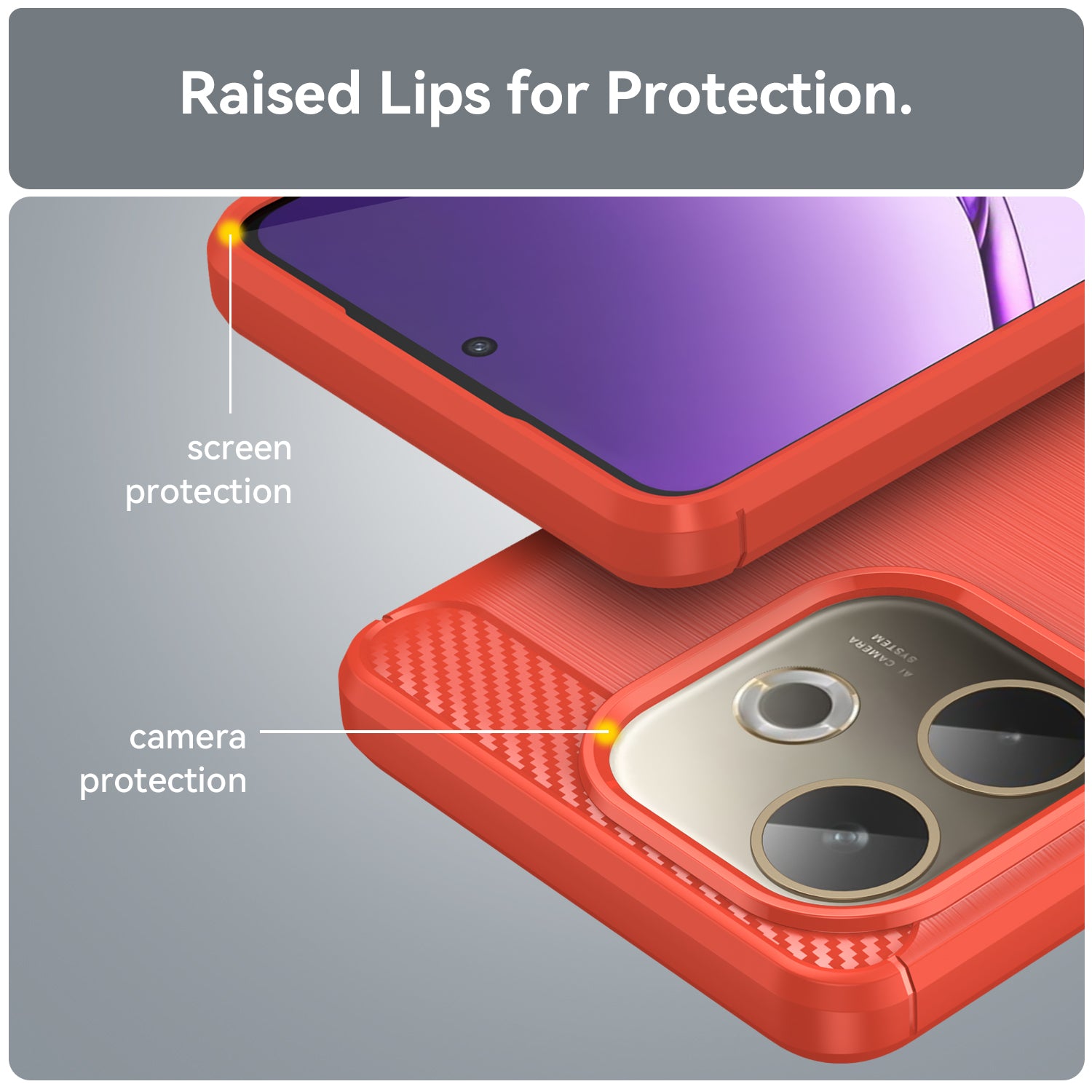 OPPO A5 Pro 5G Carbon Fibre TPU Case Slim Shockproof Cover Red