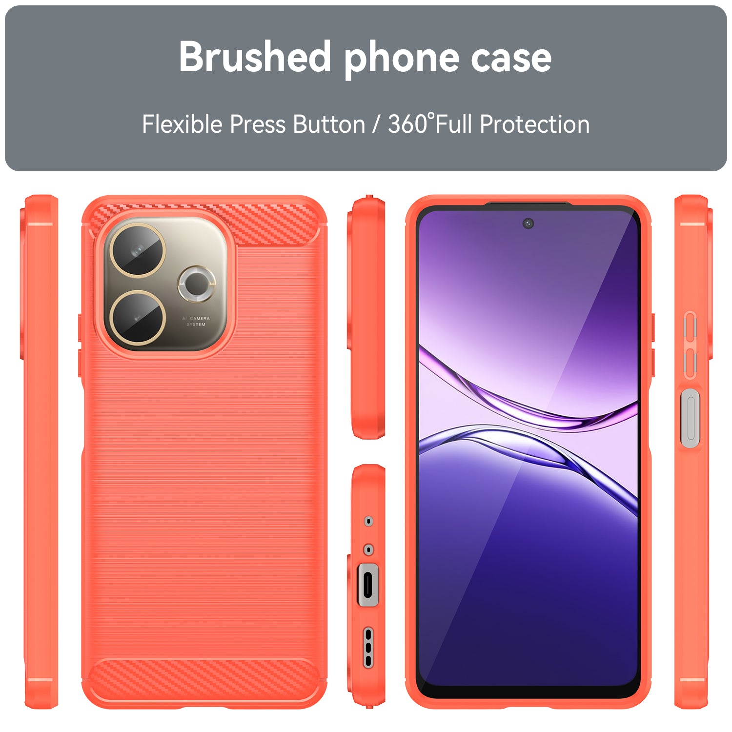 OPPO A5 Pro 5G Carbon Fibre TPU Case Slim Shockproof Cover Red