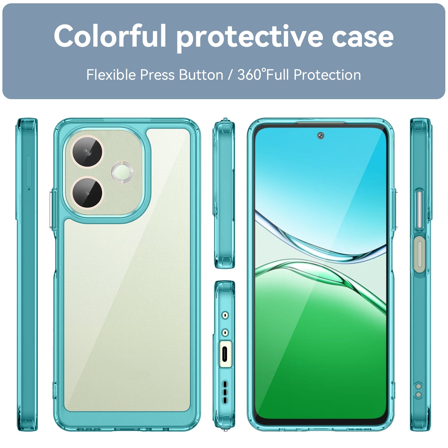 OPPO A5 Pro 5G Soft TPU Bumper Case (Clear Blue)