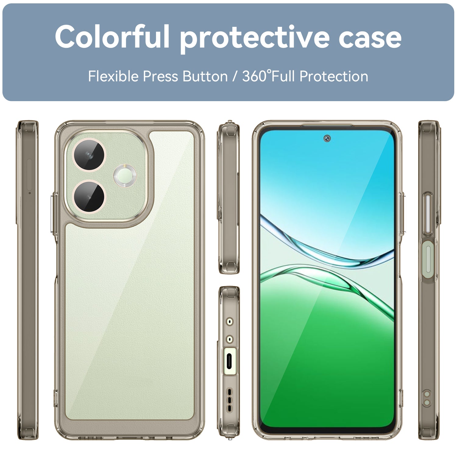 OPPO A5 Pro 5G Soft TPU Bumper Case (Clear Grey)