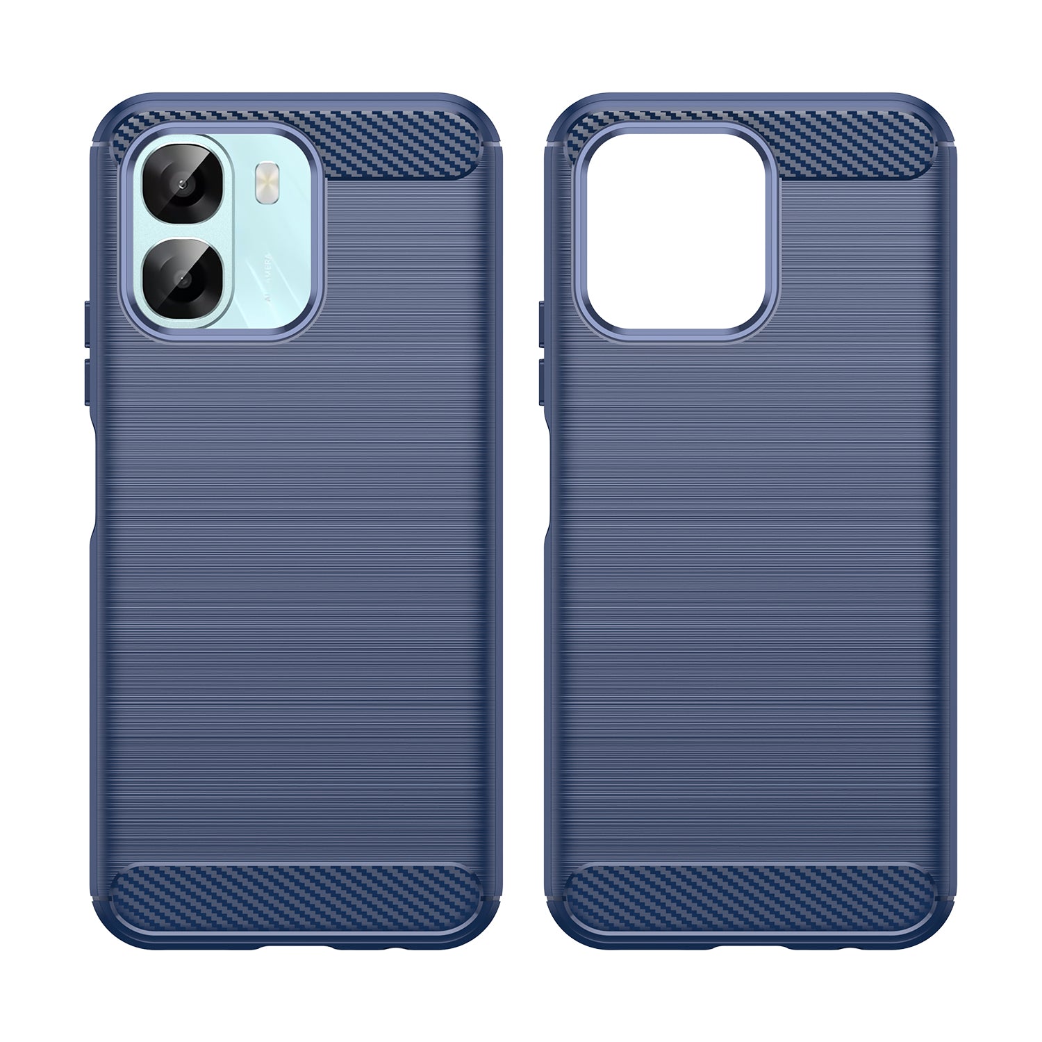 OPPO A6x Carbon Fibre TPU Case Slim Shockproof Cover Navy
