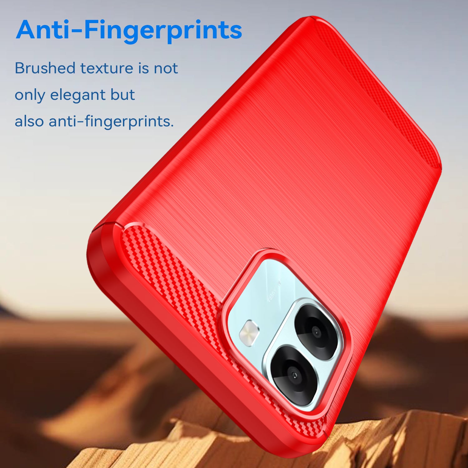 OPPO A6x Carbon Fibre TPU Case Slim Shockproof Cover Red