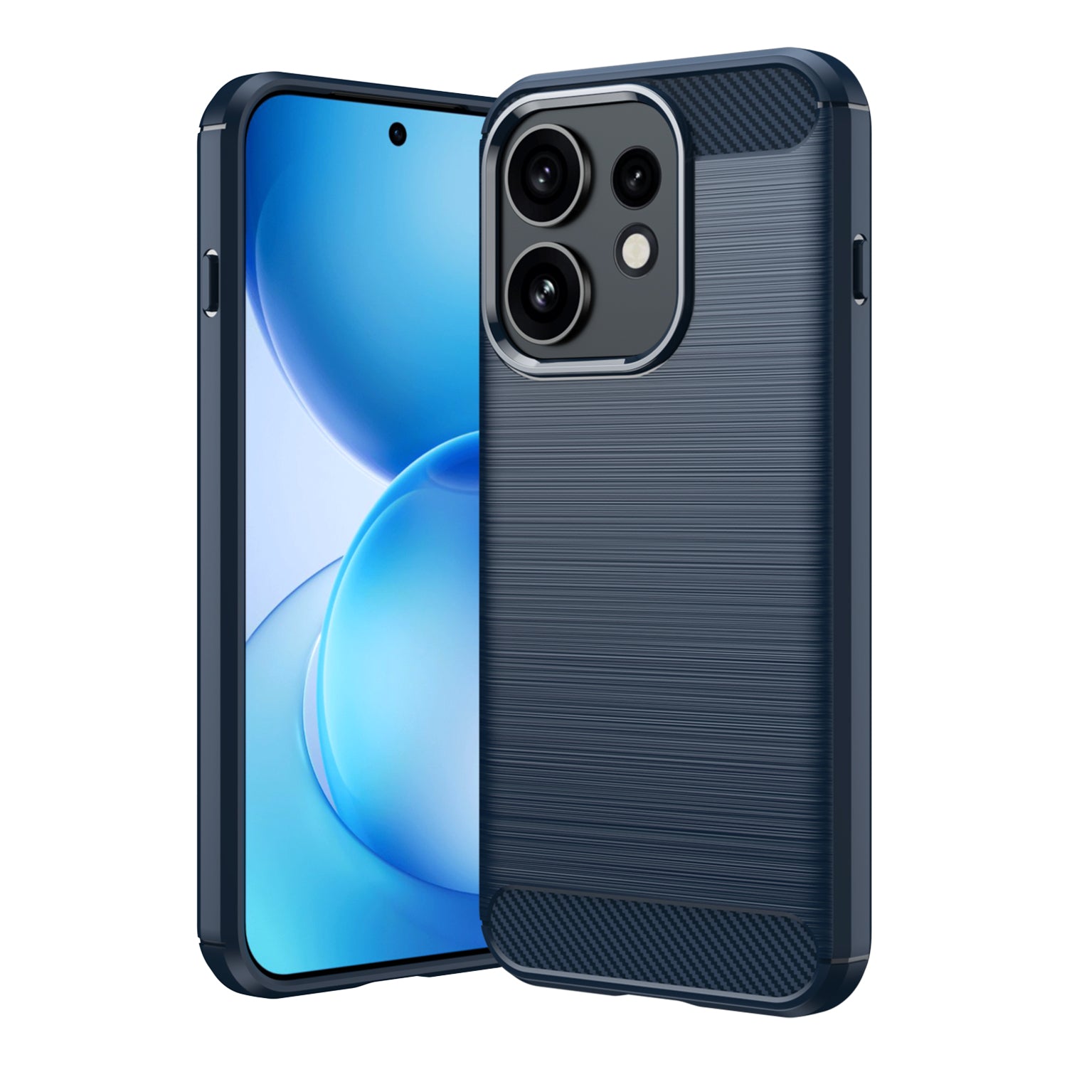 OPPO Reno16 / Reno16 Pro Carbon Fibre TPU Case Slim Shockproof Cover Navy