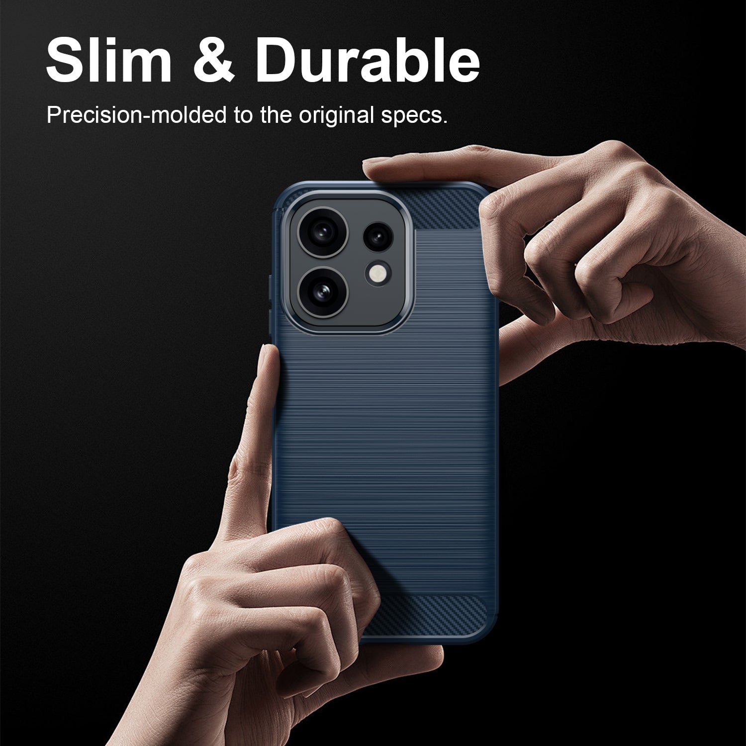 OPPO Reno16 / Reno16 Pro Carbon Fibre TPU Case Slim Shockproof Cover Navy