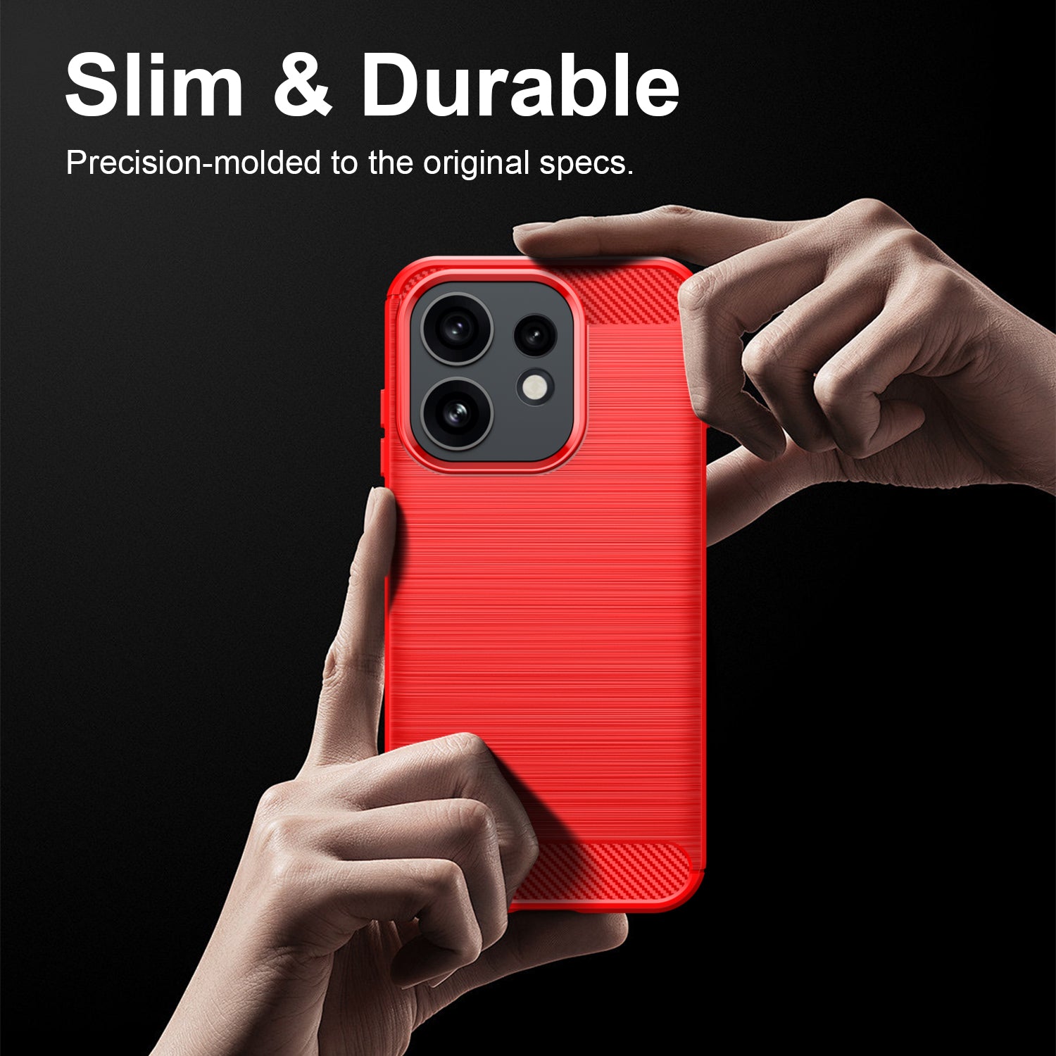 OPPO Reno16 / Reno16 Pro Carbon Fibre TPU Case Slim Shockproof Cover Red