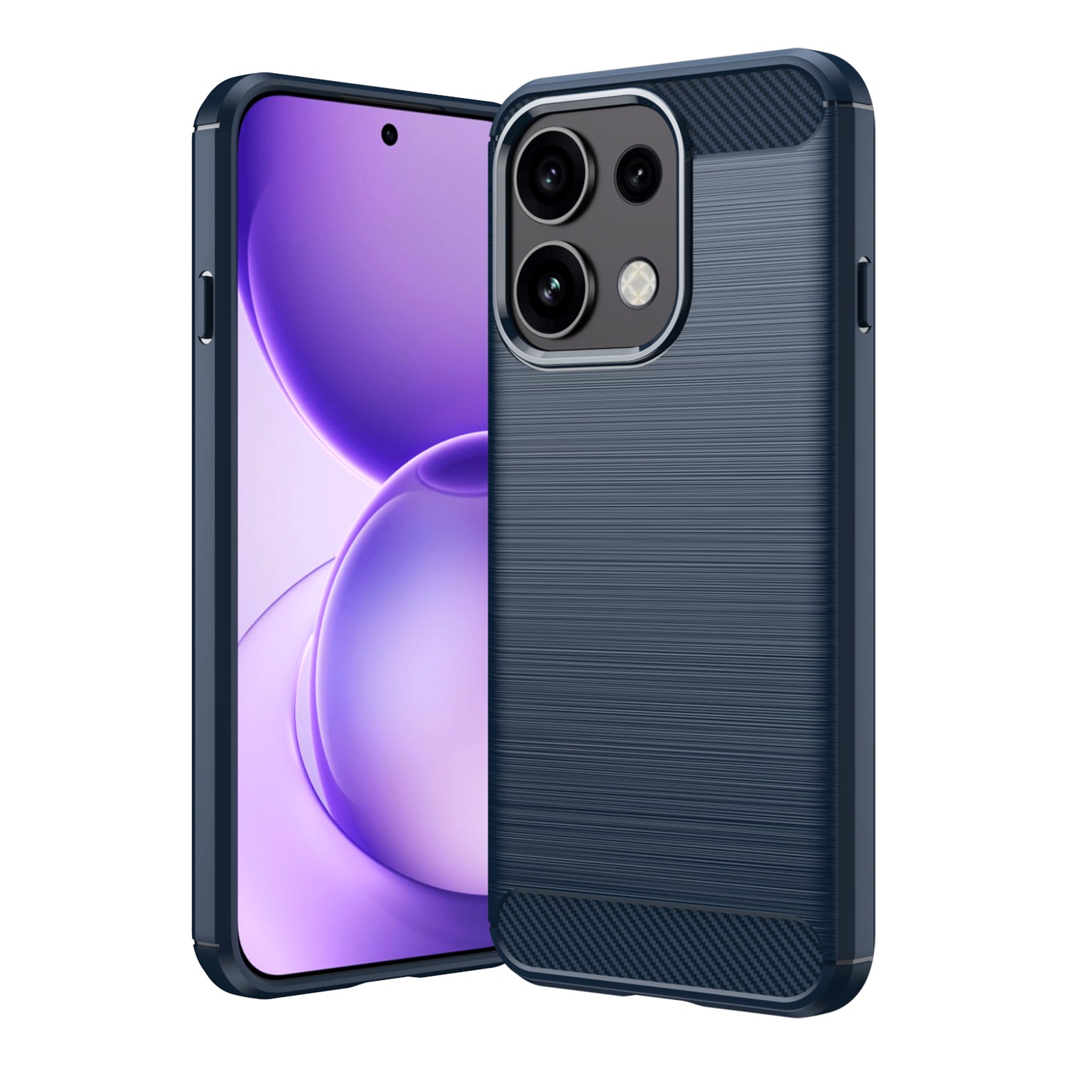 OPPO Reno16 F 5G Carbon Fibre TPU Case Slim Shockproof Cover Navy