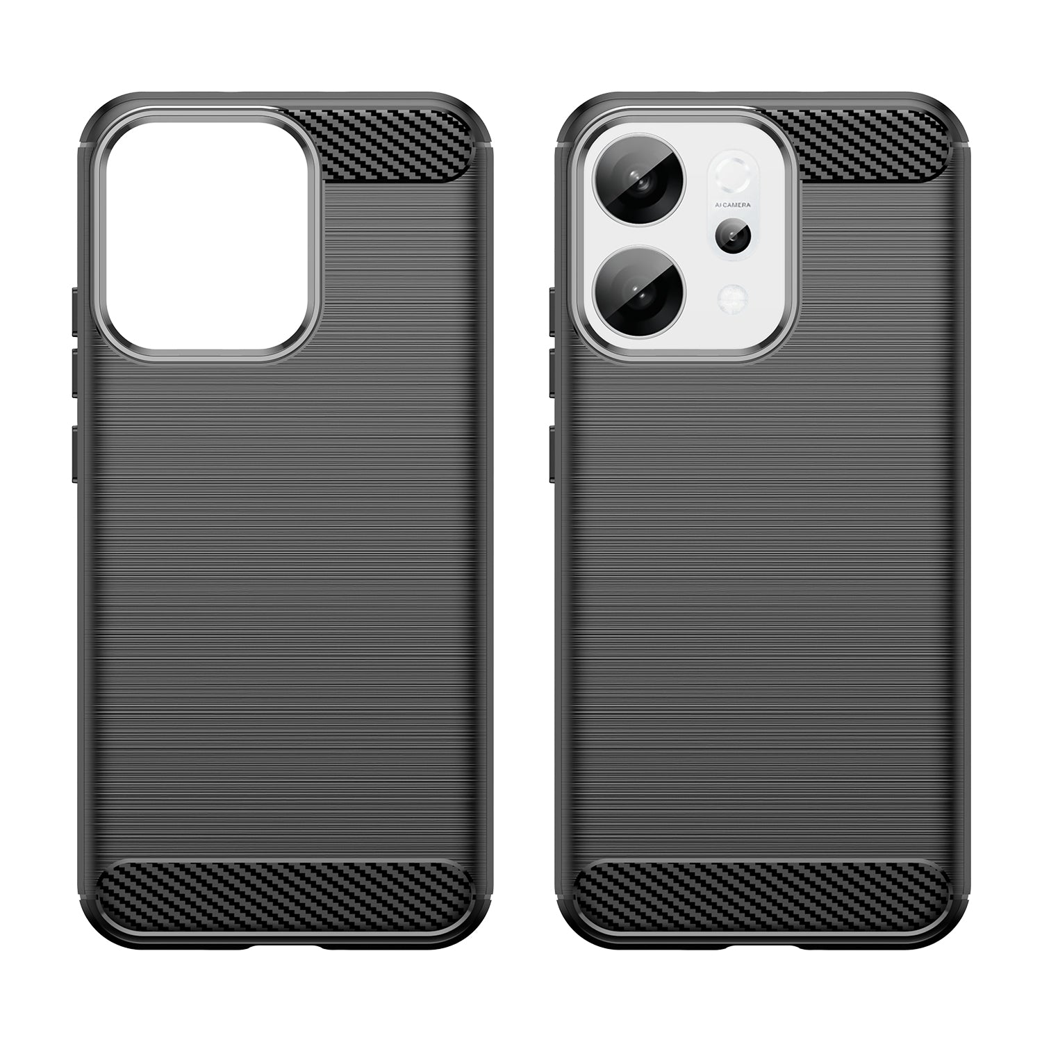 OPPO Reno14 Carbon Fibre TPU Case Slim Shockproof Cover Black