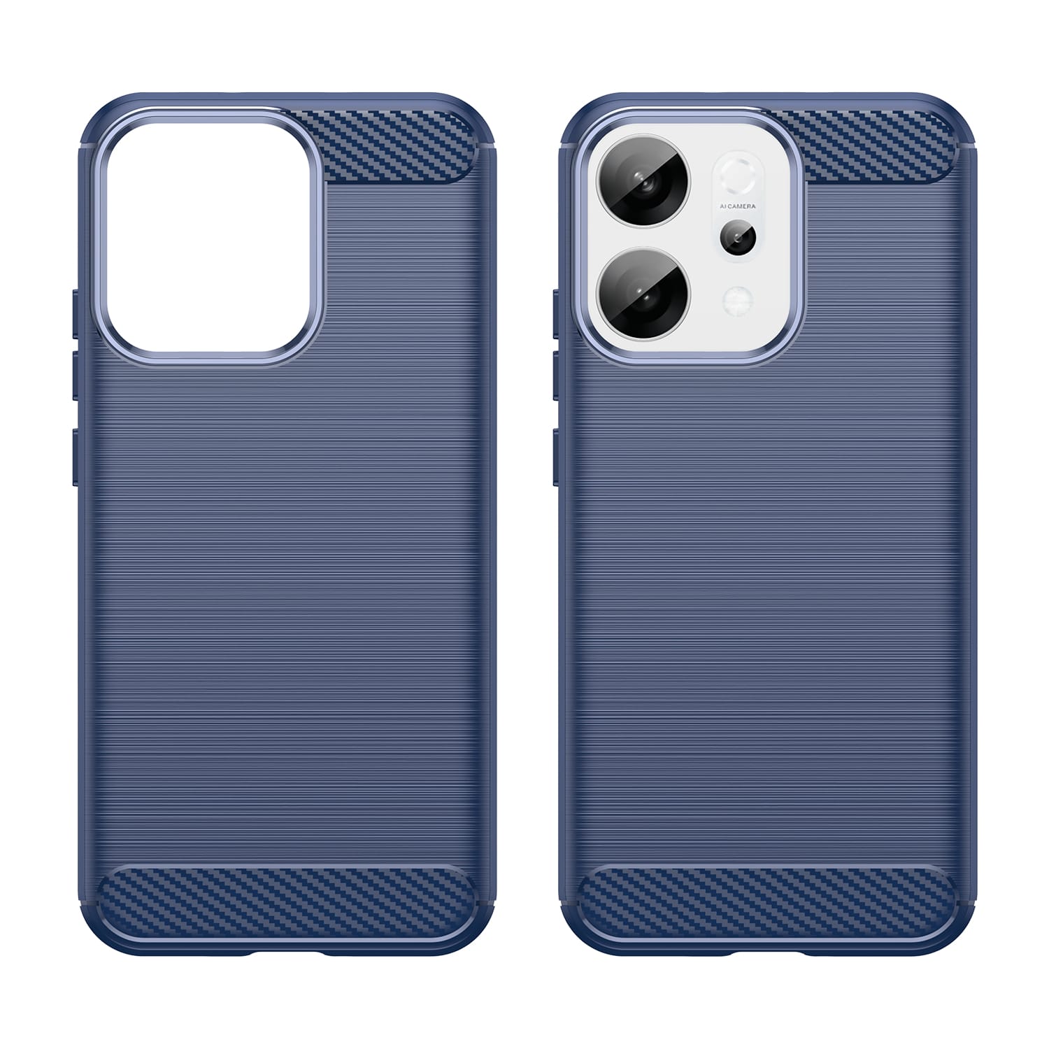OPPO Reno14 Carbon Fibre TPU Case Slim Shockproof Cover Navy