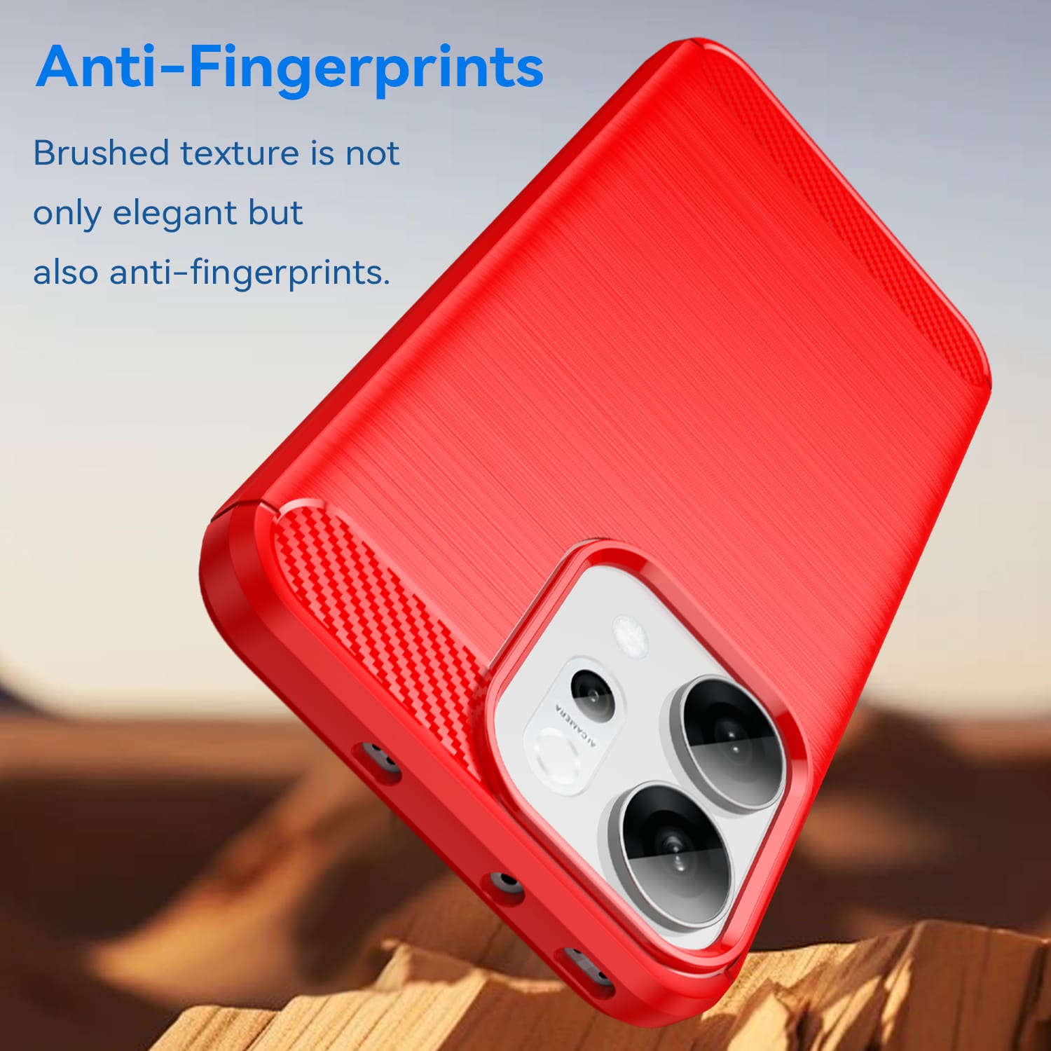 OPPO Reno14 Carbon Fibre TPU Case Slim Shockproof Cover Red
