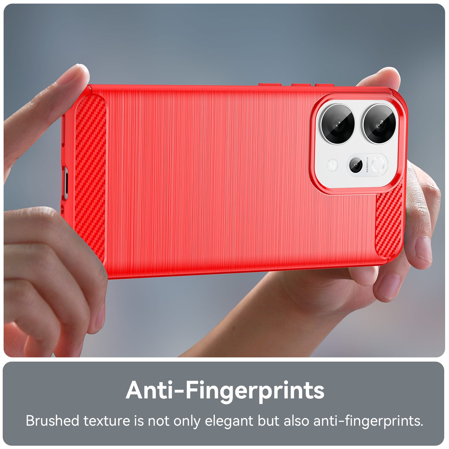 OPPO Reno14 Carbon Fibre TPU Case Slim Shockproof Cover Red