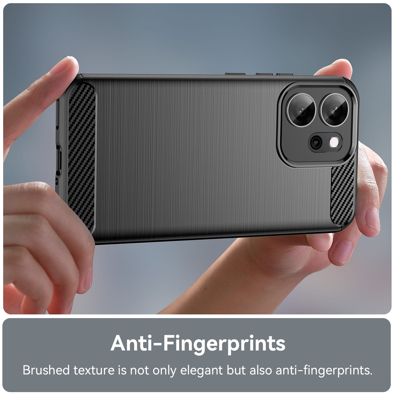 OPPO Reno14 F Carbon Fibre TPU Case Slim Shockproof Cover Black