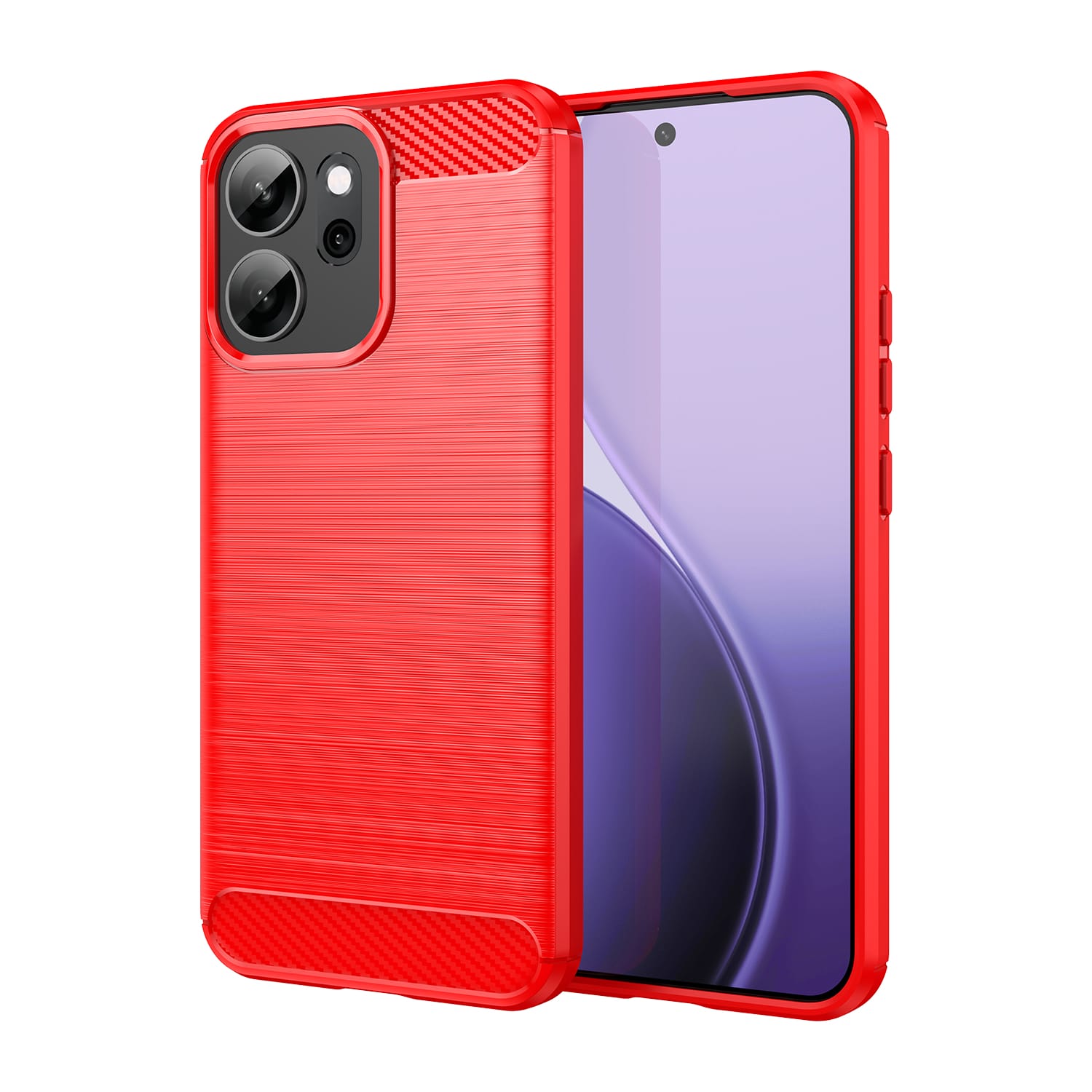 OPPO Reno14 F Carbon Fibre TPU Case Slim Shockproof Cover Red