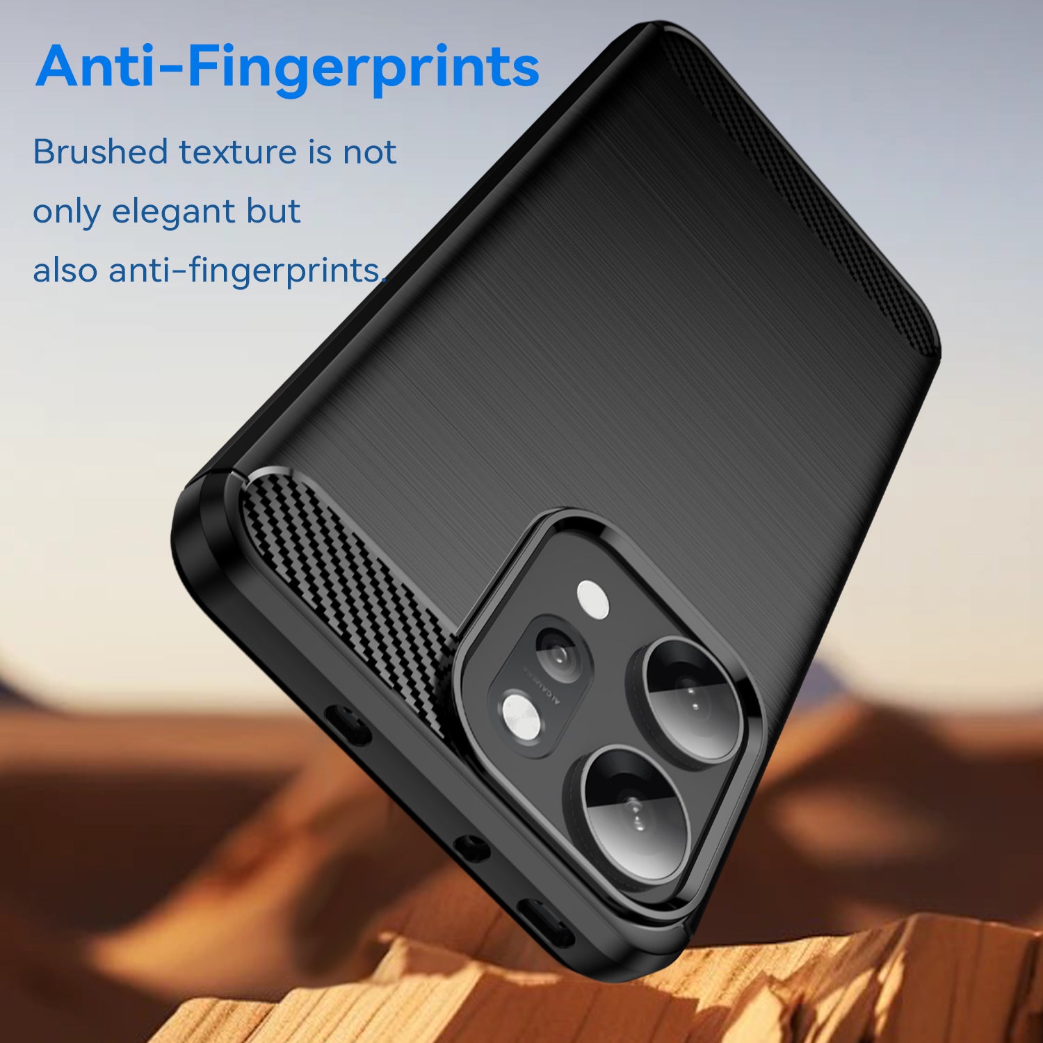 OPPO Reno14 Pro Carbon Fibre TPU Case Slim Shockproof Cover Black