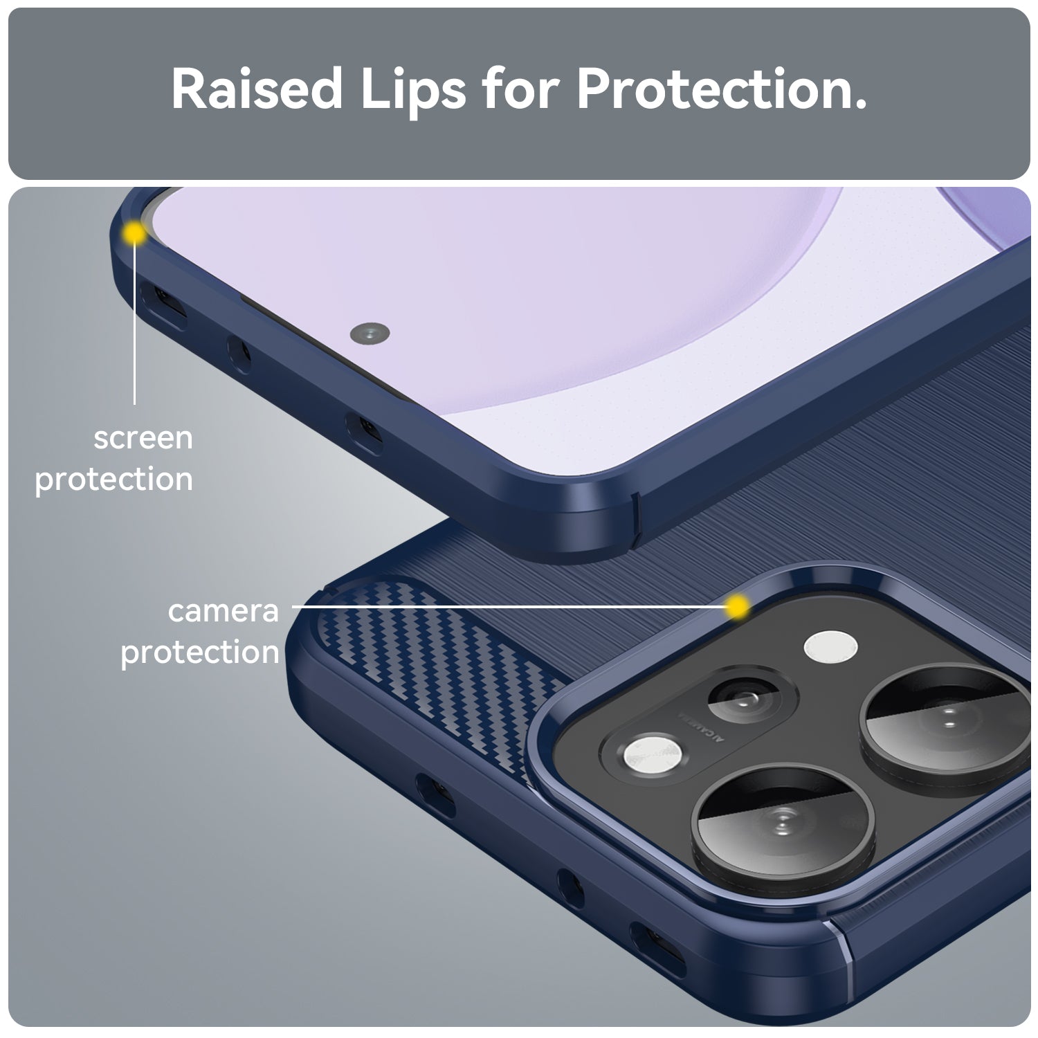 OPPO Reno14 Pro Carbon Fibre TPU Case Slim Shockproof Cover Navy