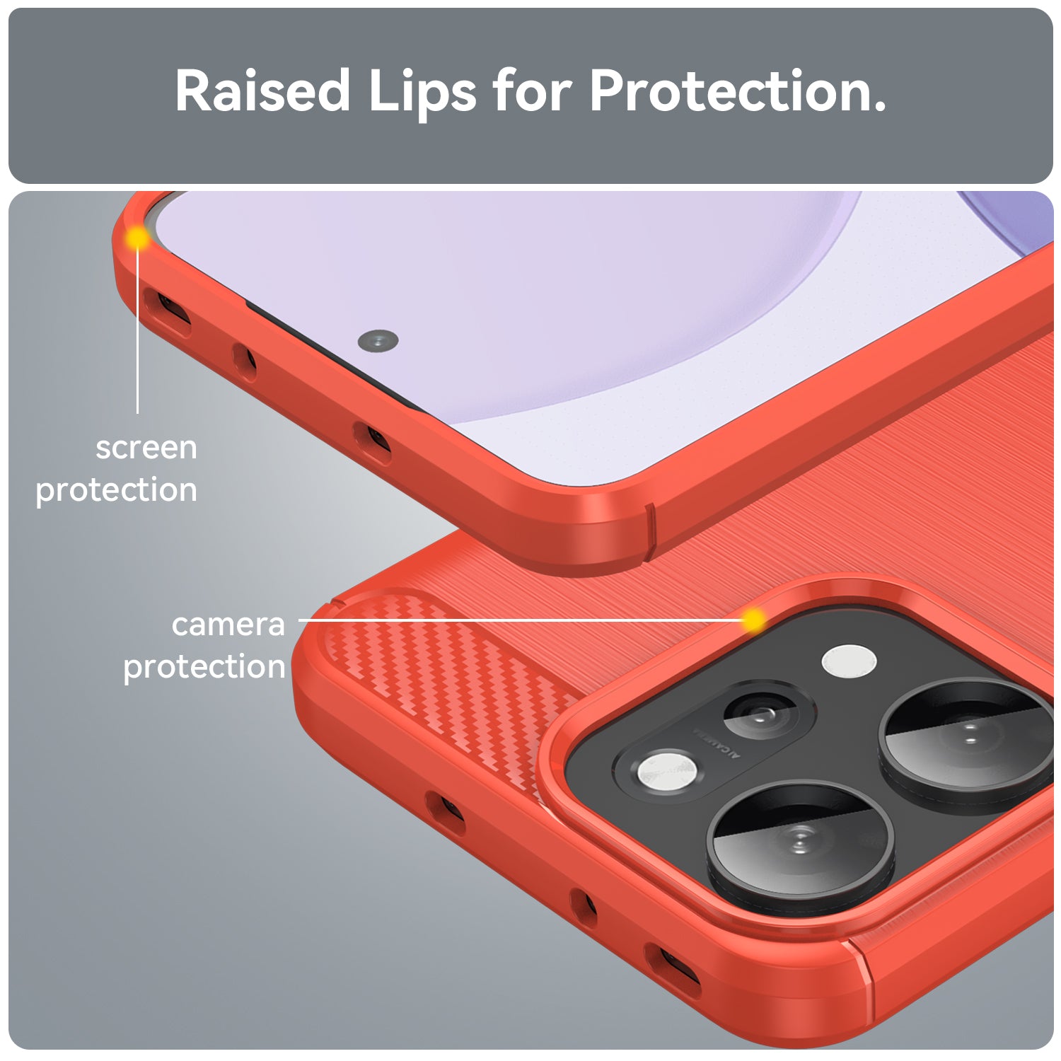 OPPO Reno14 Pro Carbon Fibre TPU Case Slim Shockproof Cover Red
