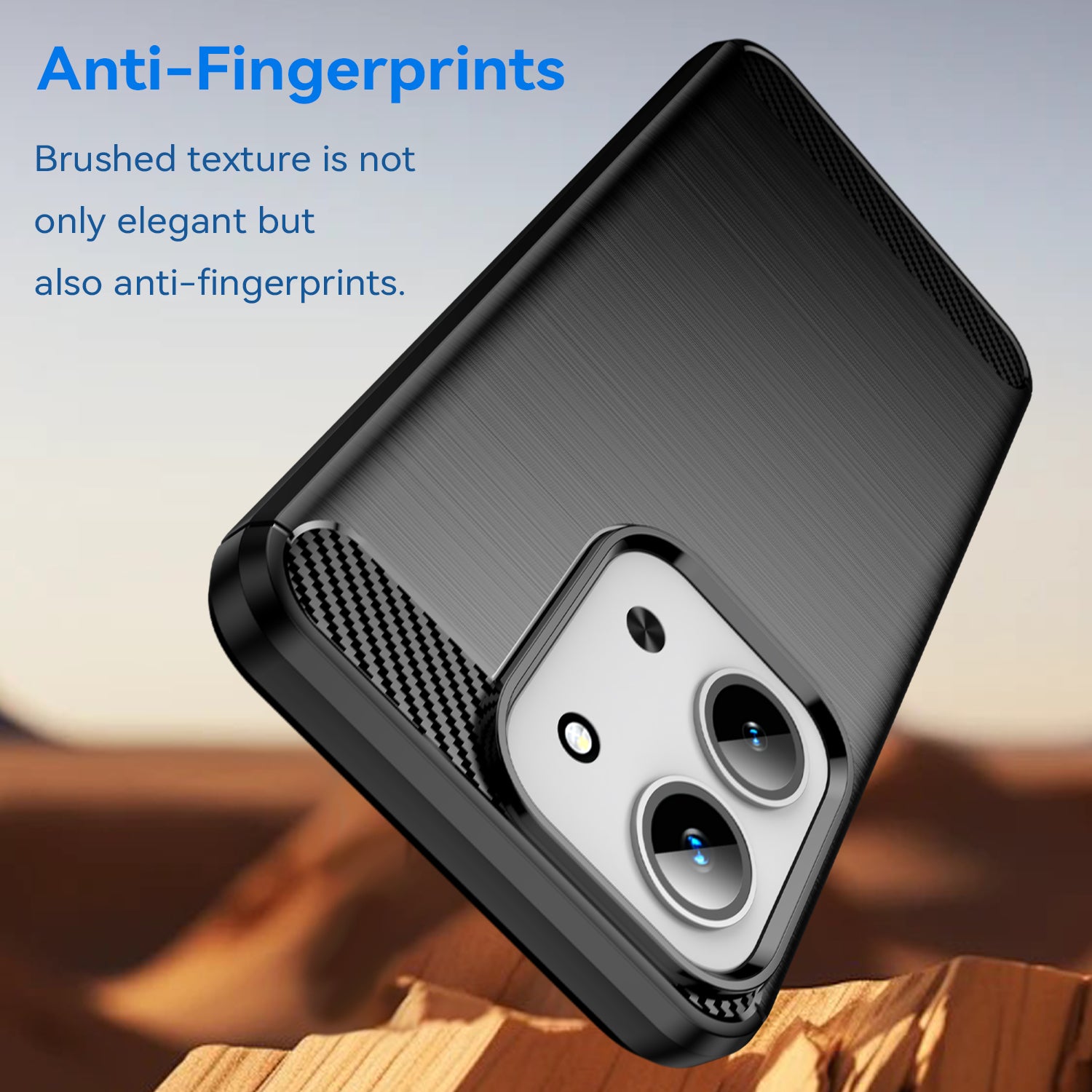 Xiaomi Redmi 15C 4G Carbon Fibre TPU Case Slim Shockproof Cover Black