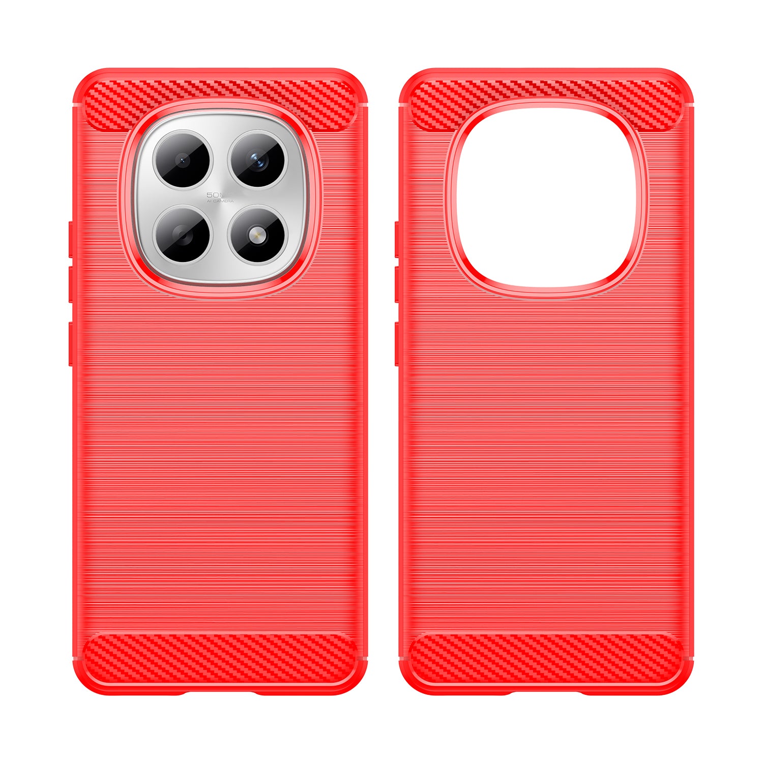 Redmi Note 15 4G / 5G Carbon Fibre TPU Case Slim Shockproof Cover Red