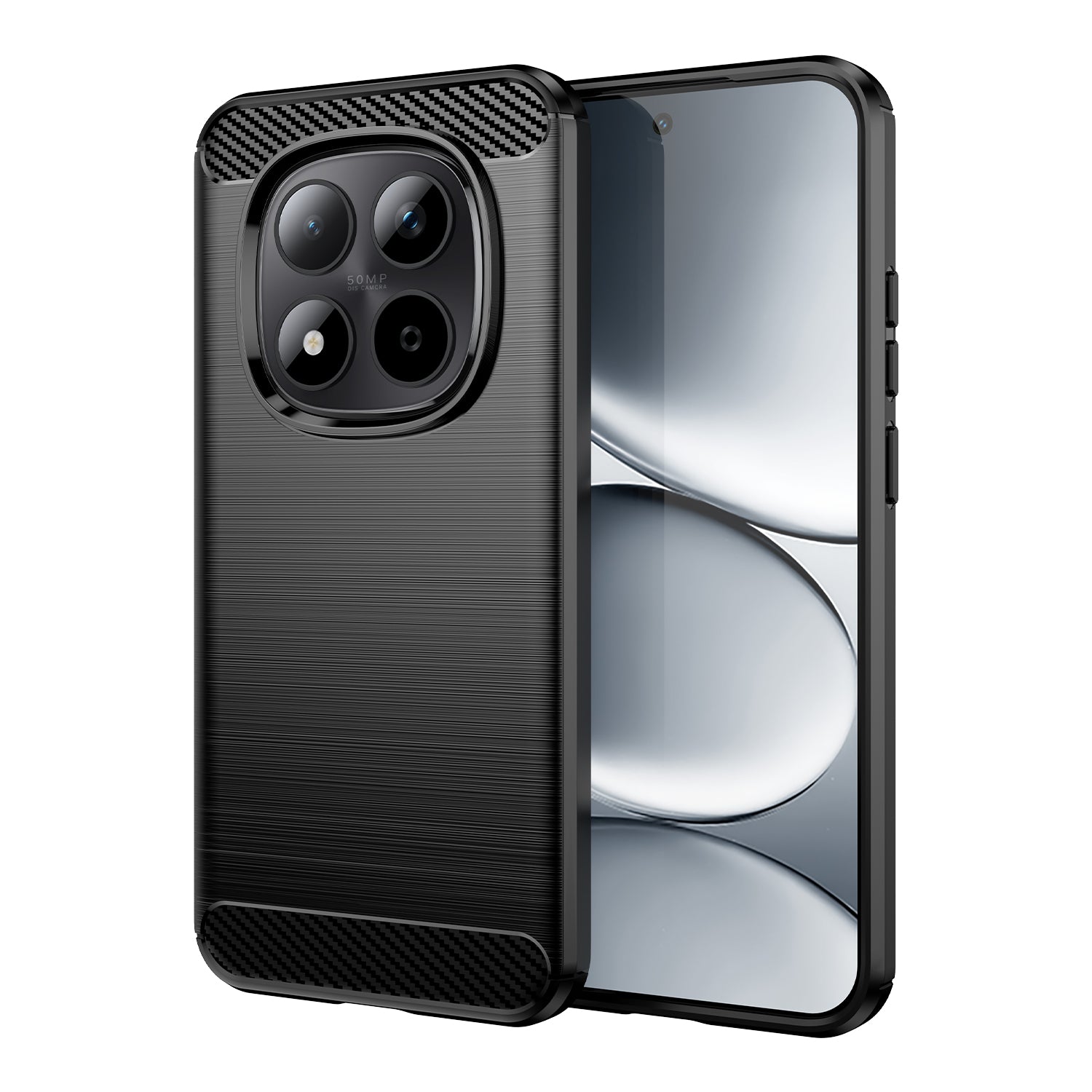 Redmi Note 15 Pro 5G Carbon Fibre TPU Case Slim Shockproof Cover Black