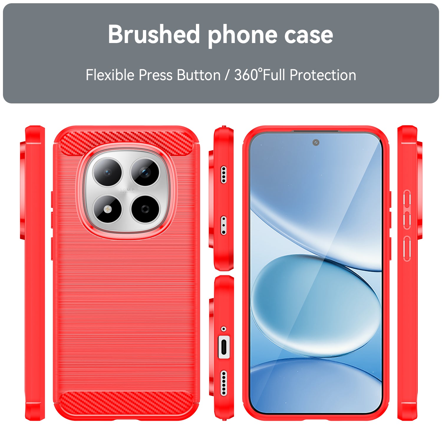 Redmi Note 15 Pro 5G Carbon Fibre TPU Case Slim Shockproof Cover Red