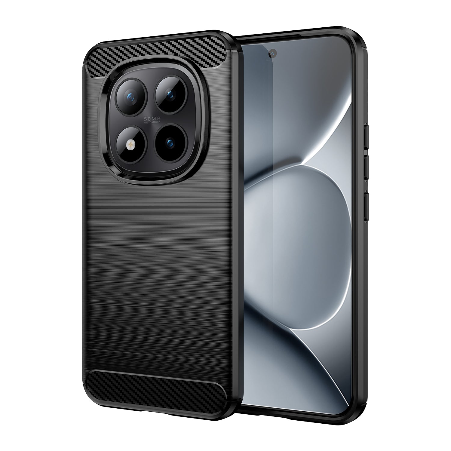 Redmi Note 15 Pro Plus 5G Carbon Fibre TPU Case Slim Shockproof Cover Black