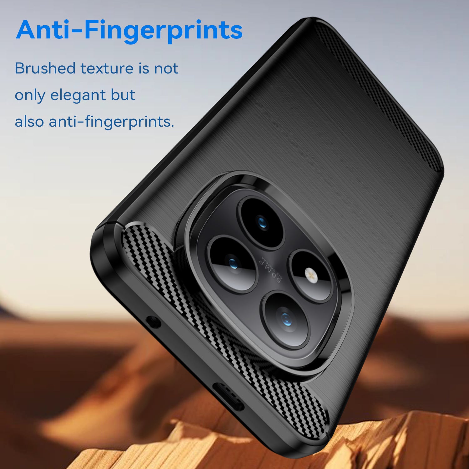 Redmi Note 15 Pro Plus 5G Carbon Fibre TPU Case Slim Shockproof Cover Black
