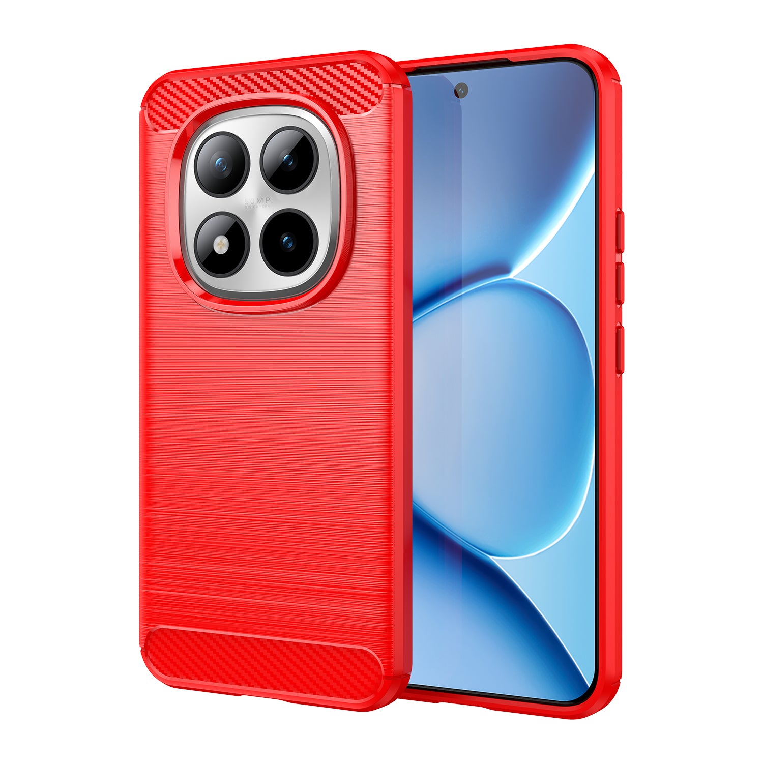 Redmi Note 15 Pro Plus 5G Carbon Fibre TPU Case Slim Shockproof Cover Red