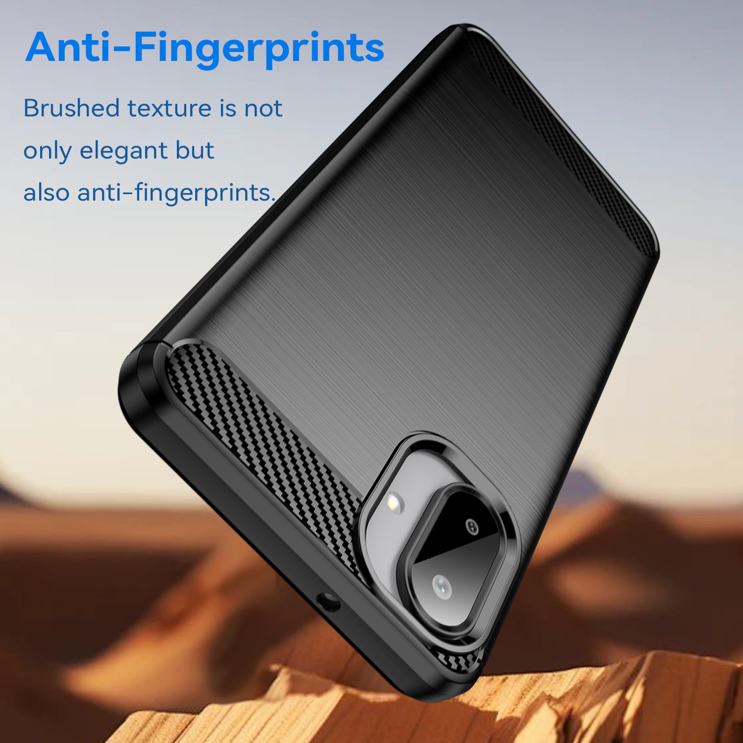 Samsung A07 Carbon Fibre TPU Case Slim Shockproof Cover Black