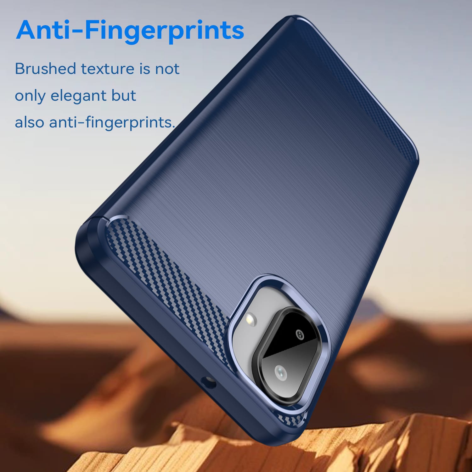 Samsung A07 Carbon Fibre TPU Case Slim Shockproof Cover Navy