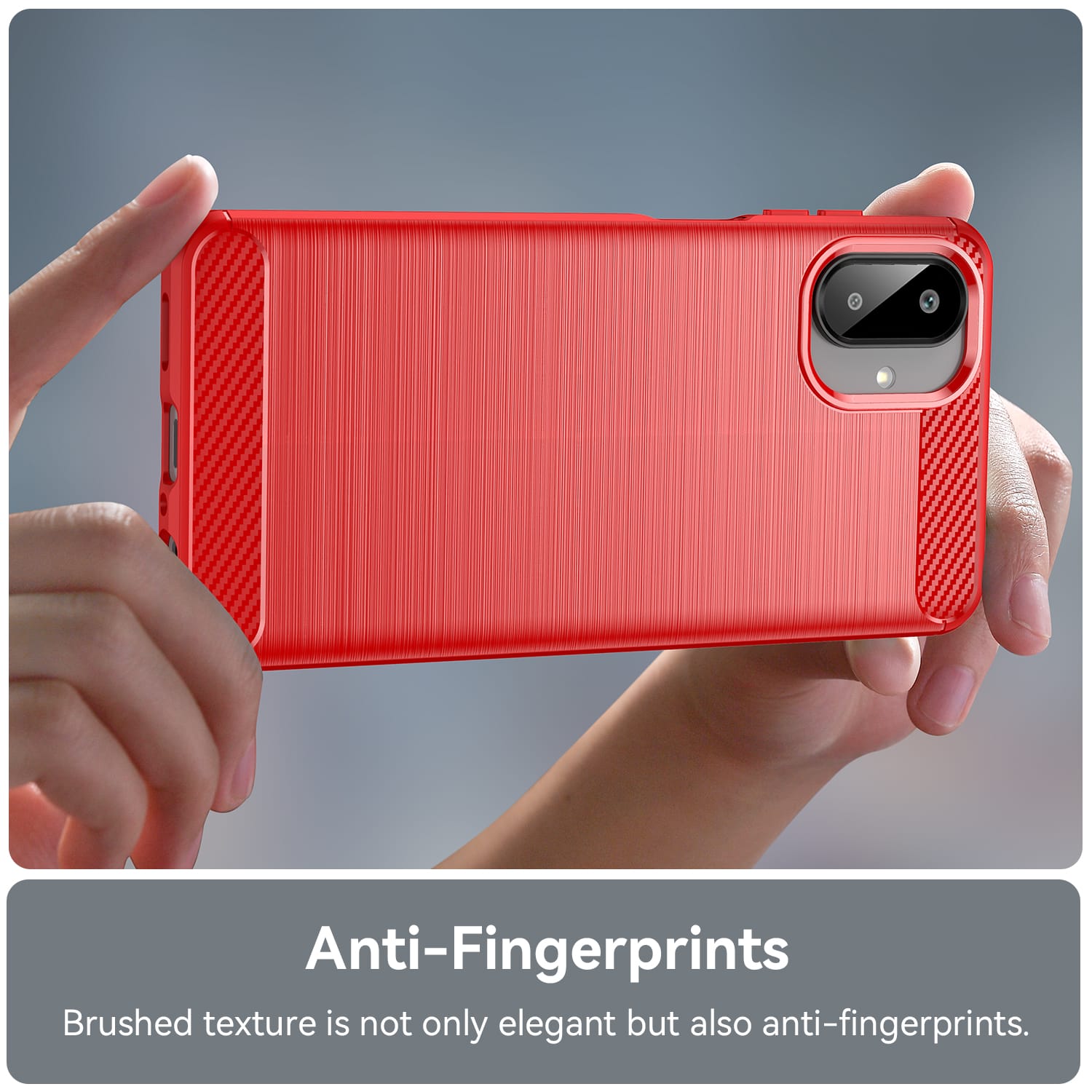 Samsung A07 Carbon Fibre TPU Case Slim Shockproof Cover Red