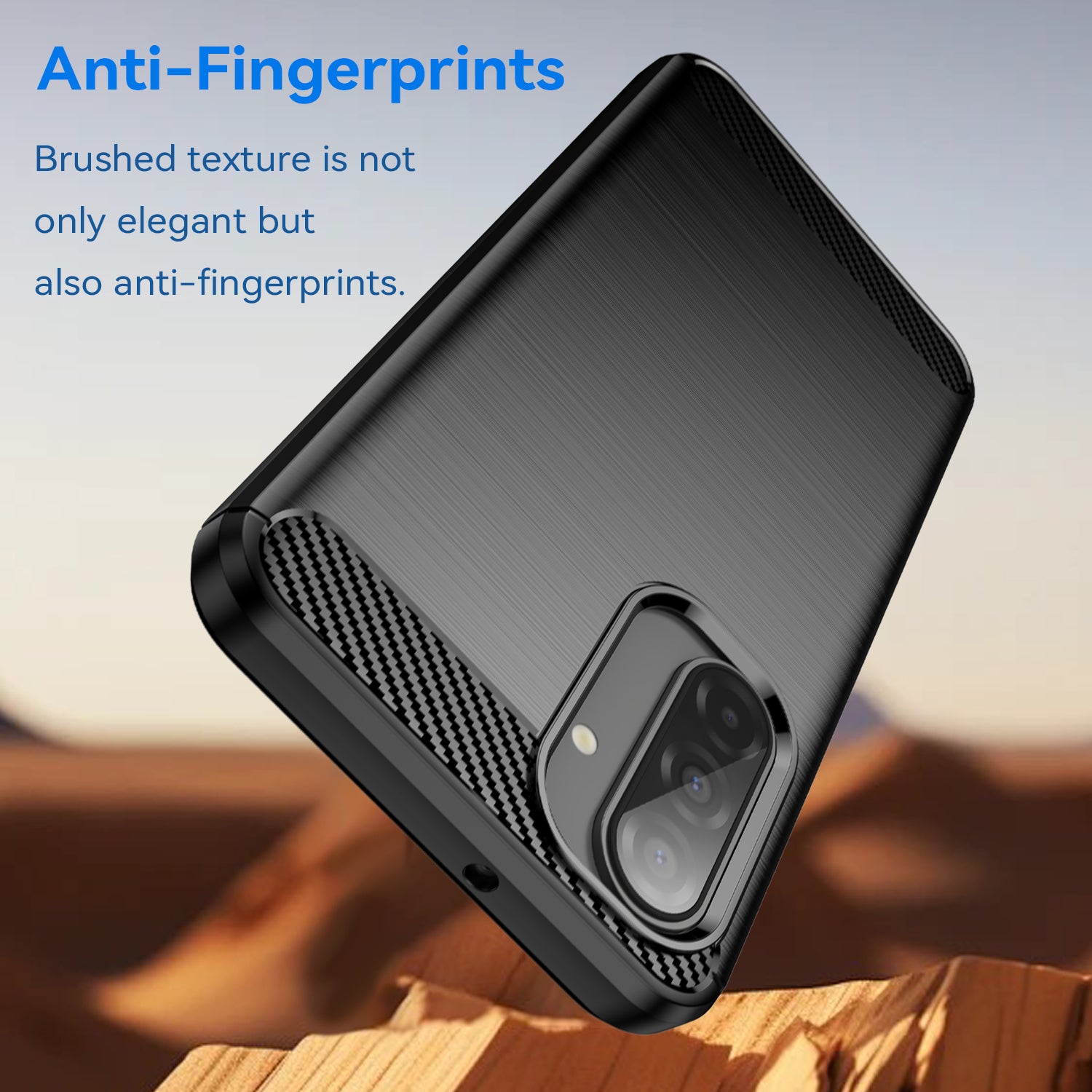 Samsung A17-5G Carbon Fibre TPU Case Slim Shockproof Cover Black