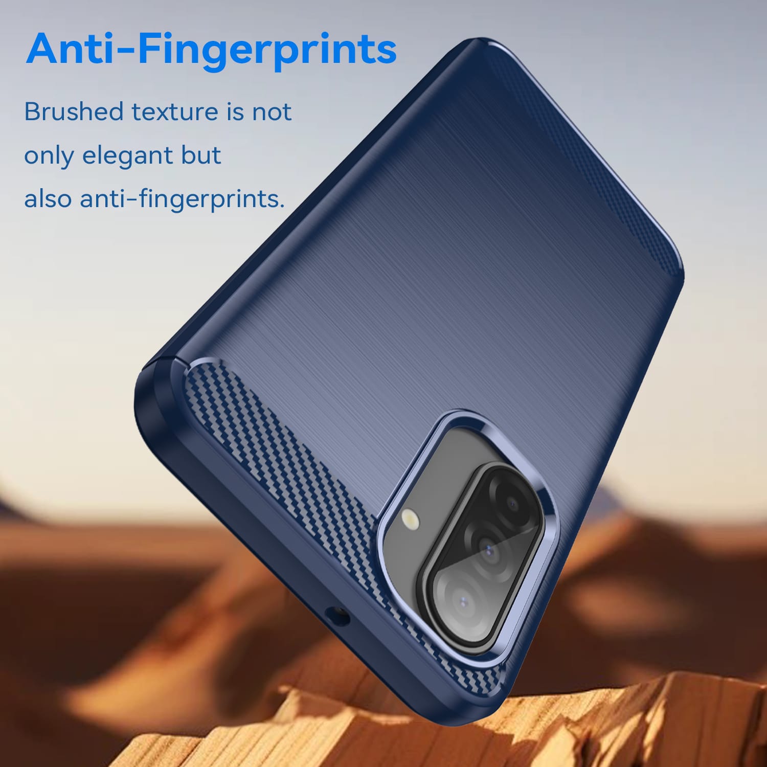Samsung A17-5G Carbon Fibre TPU Case Slim Shockproof Cover Navy