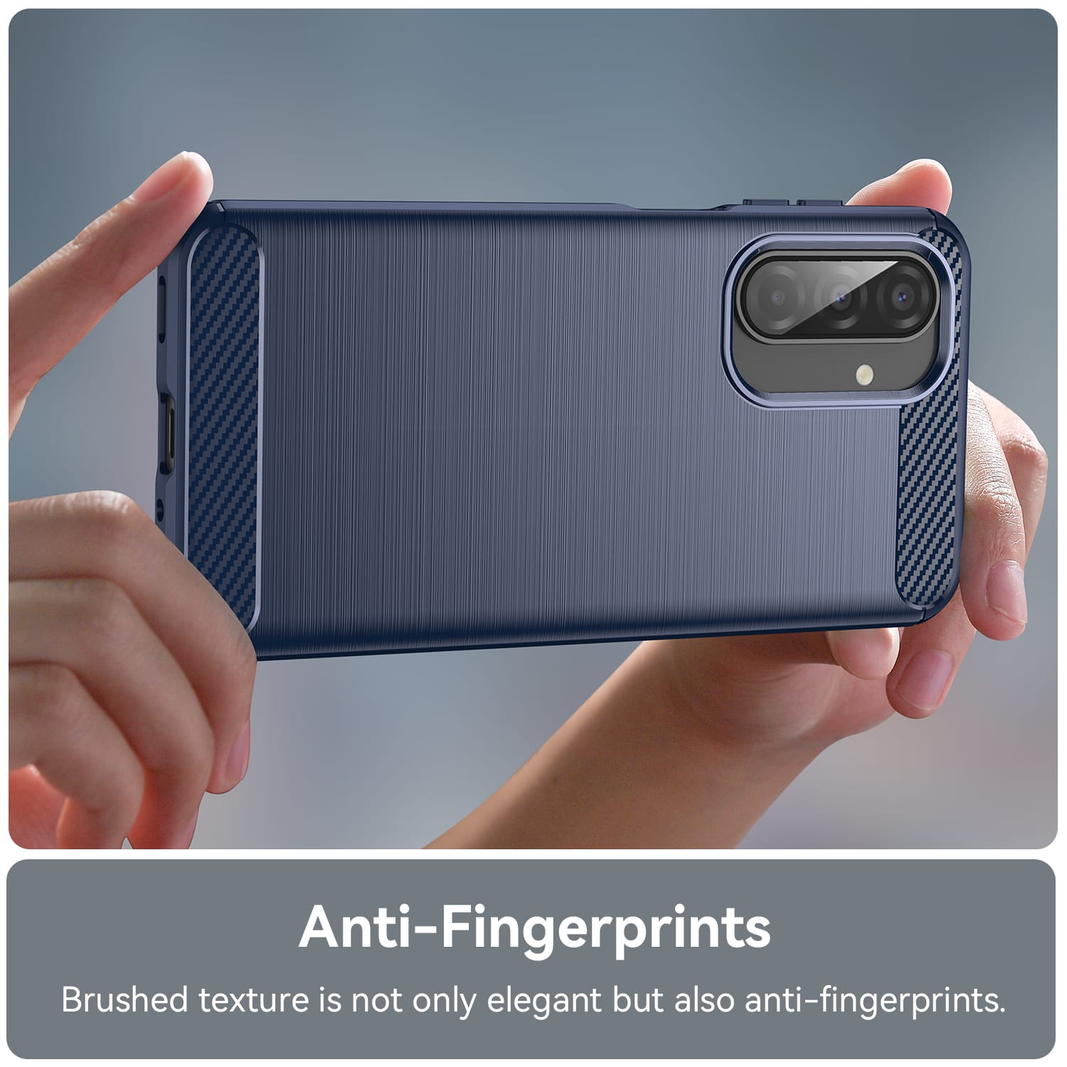 Samsung A17-5G Carbon Fibre TPU Case Slim Shockproof Cover Navy