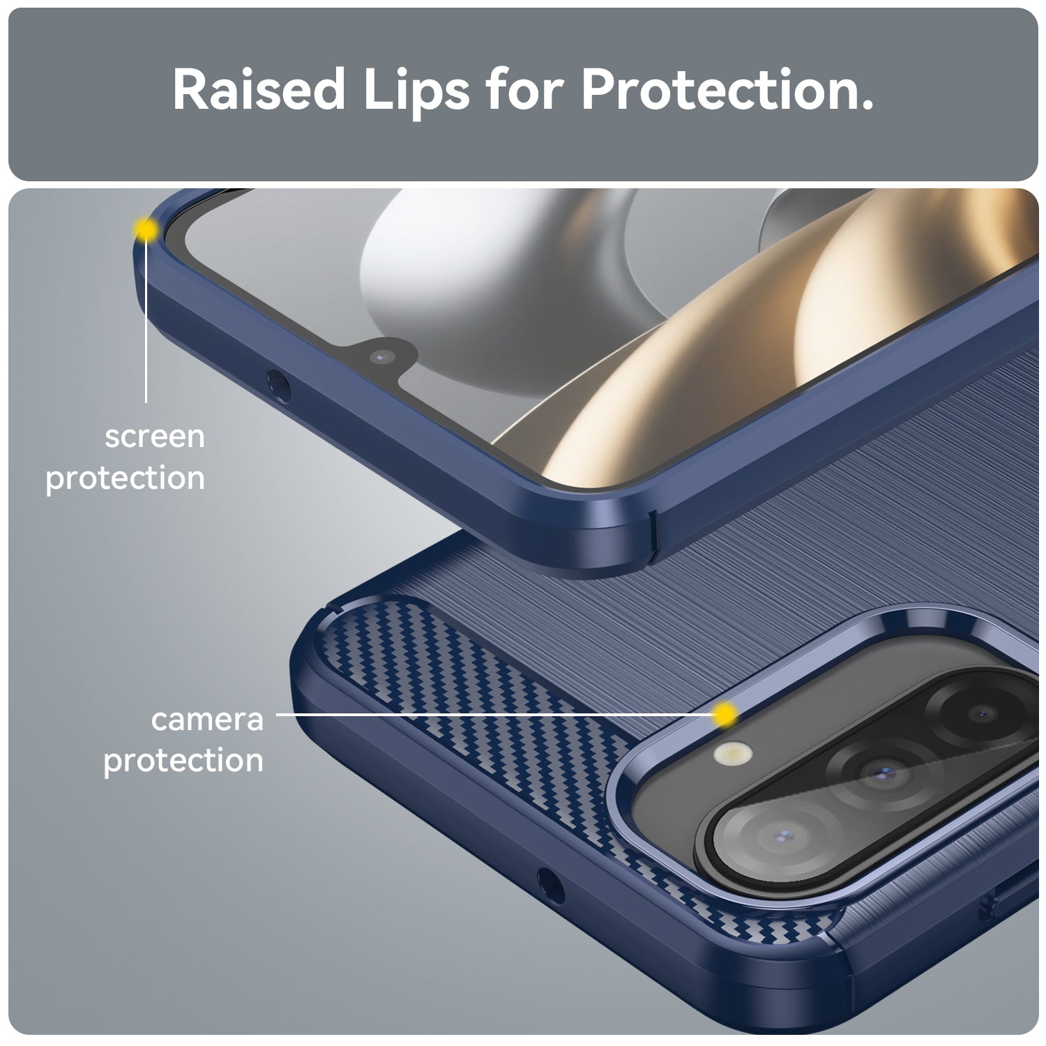 Samsung A17-5G Carbon Fibre TPU Case Slim Shockproof Cover Navy