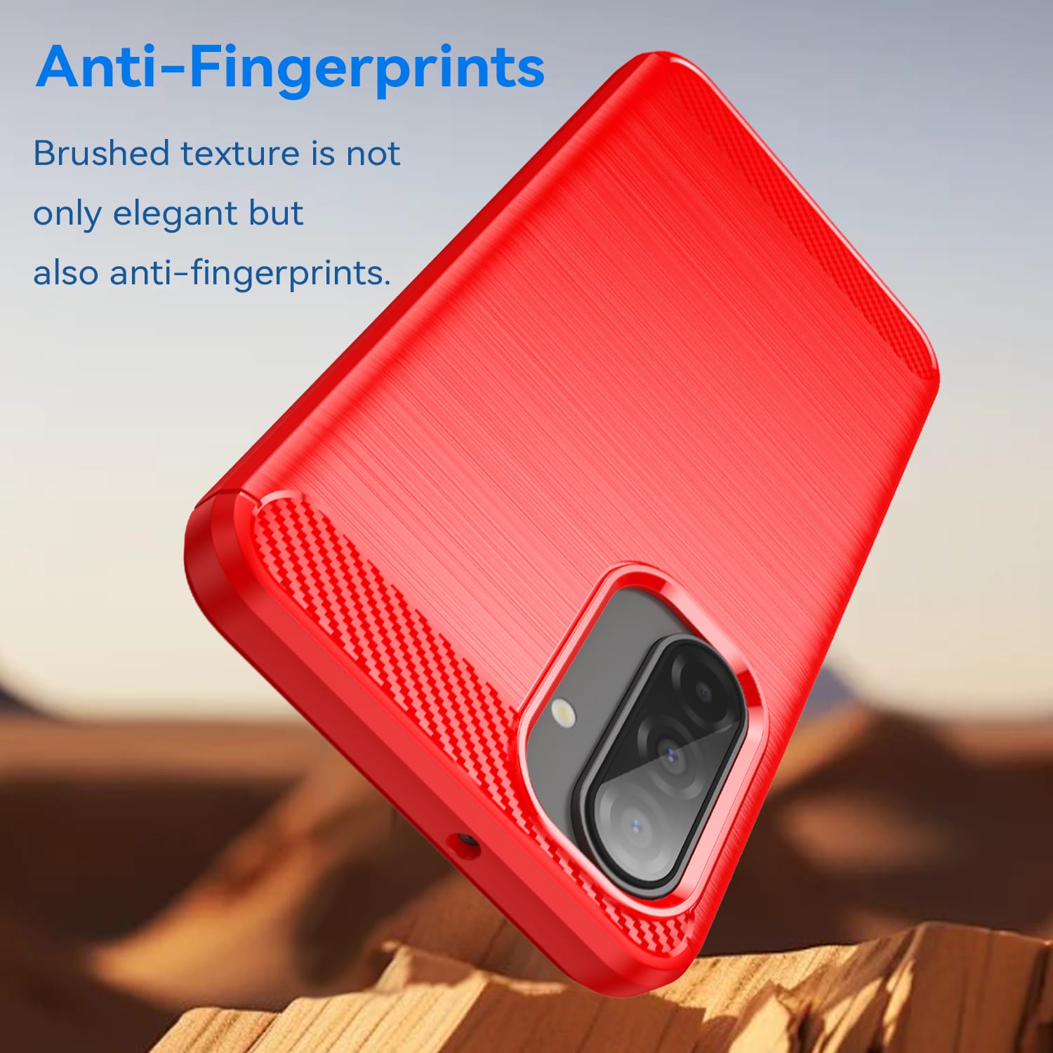 Samsung A17-5G Carbon Fibre TPU Case Slim Shockproof Cover Red