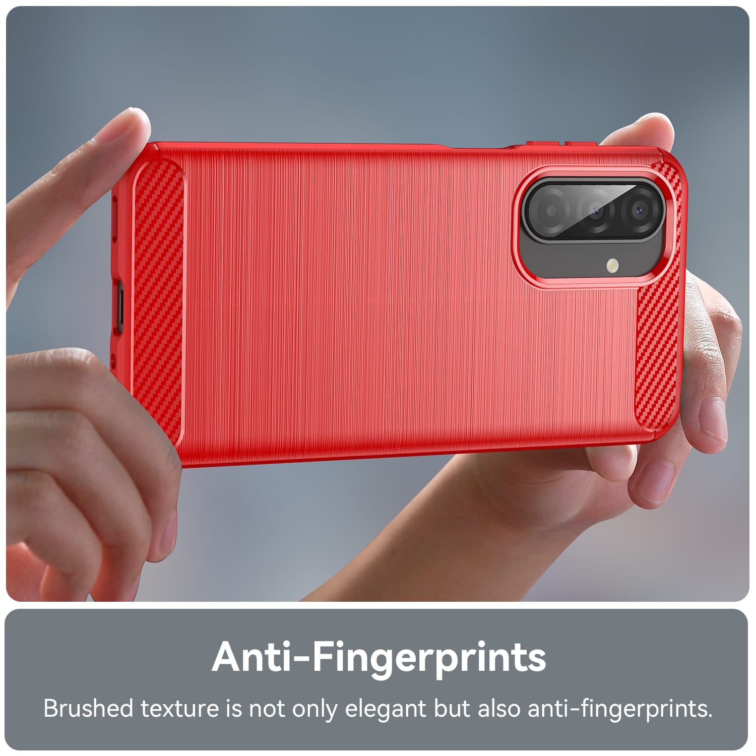 Samsung A17-5G Carbon Fibre TPU Case Slim Shockproof Cover Red