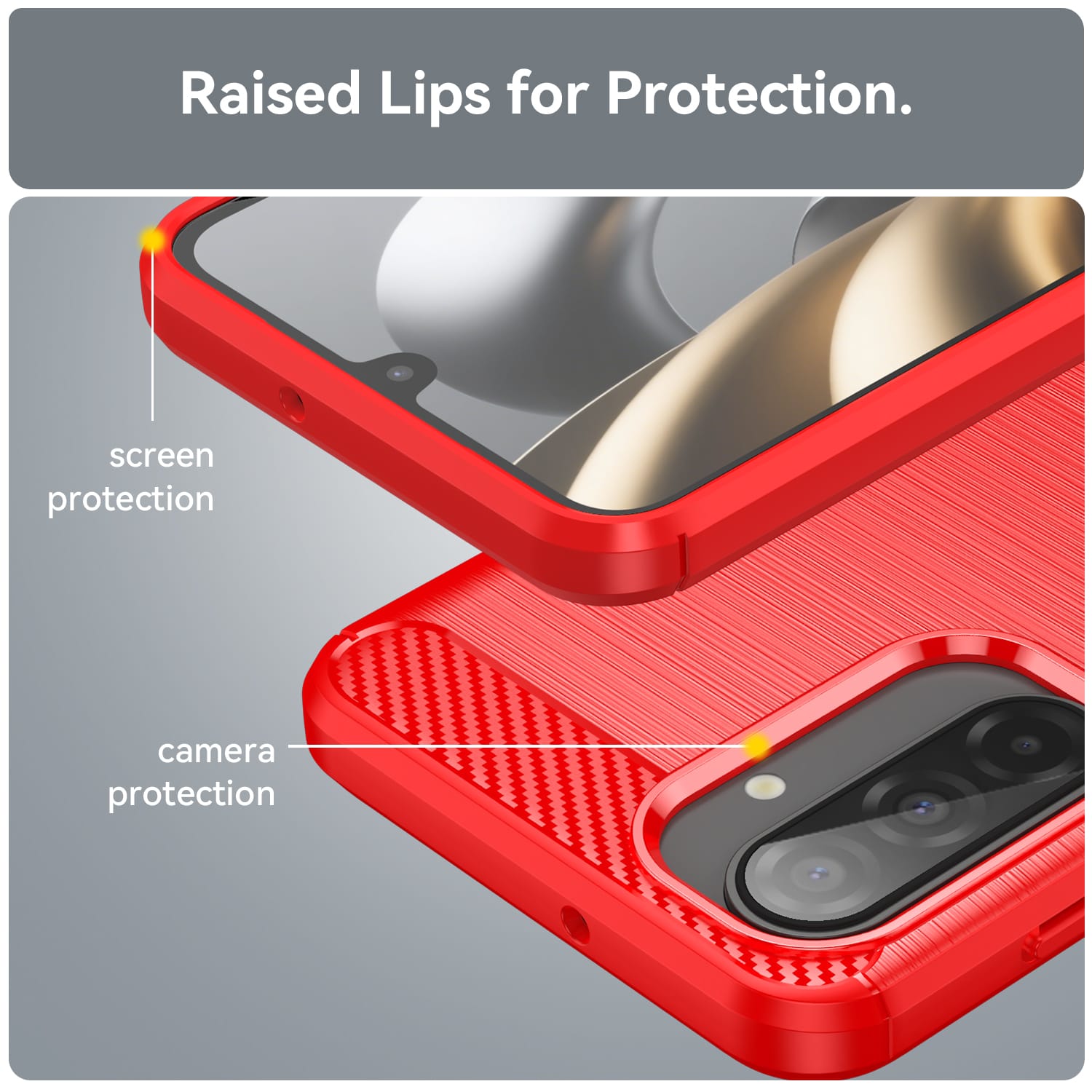 Samsung A17-5G Carbon Fibre TPU Case Slim Shockproof Cover Red
