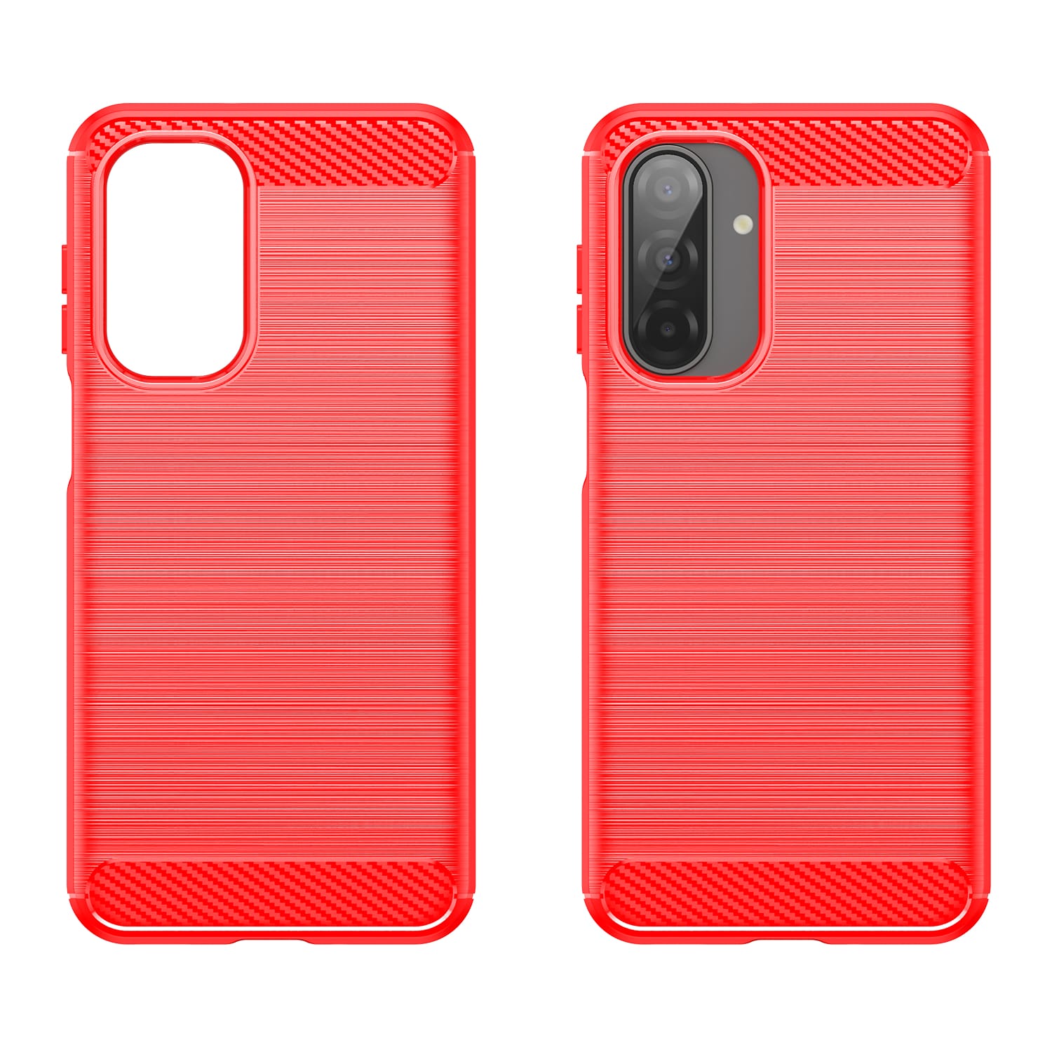 Samsung A17-5G Carbon Fibre TPU Case Slim Shockproof Cover Red