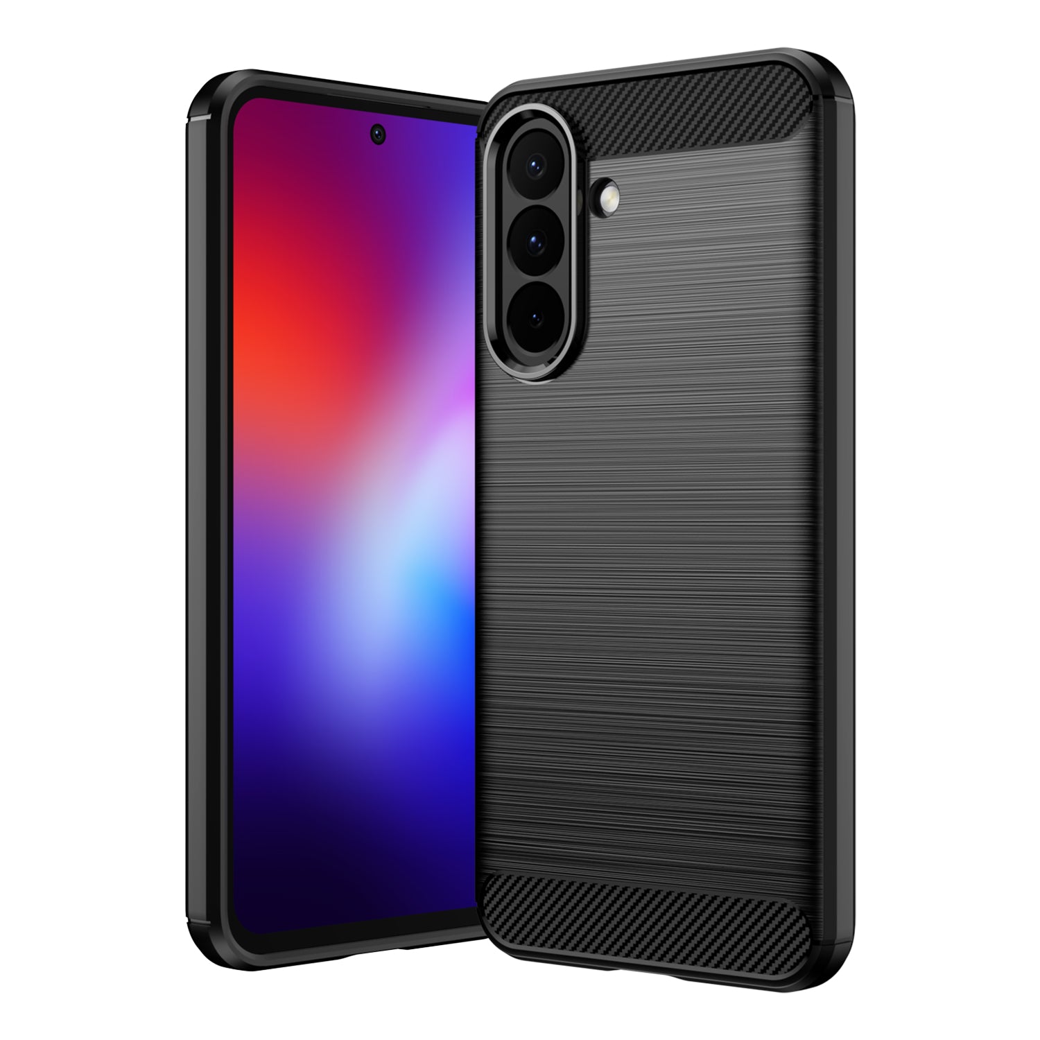 Samsung Galaxy A27 5G Carbon Fibre TPU Case Slim Shockproof Cover Black