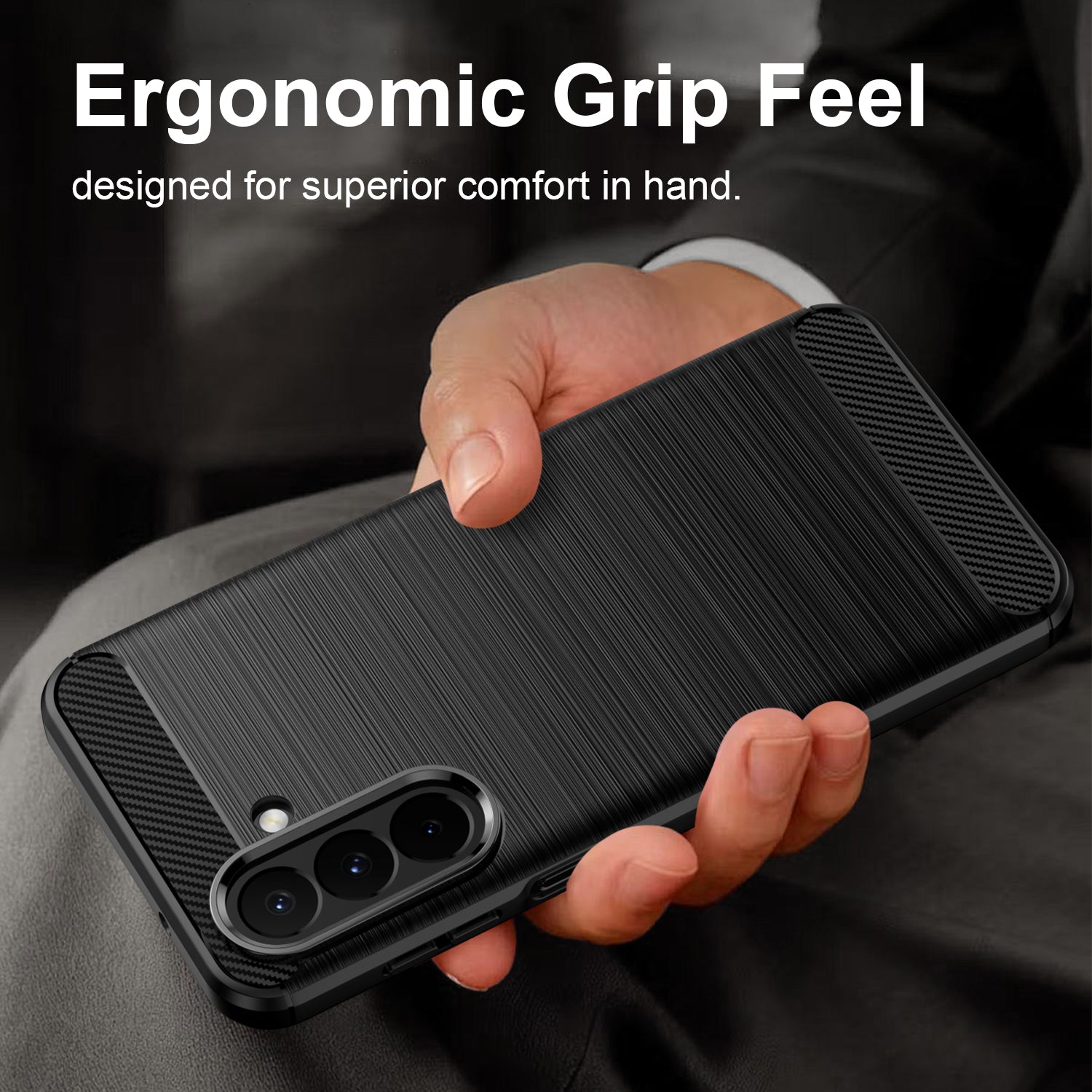 Samsung Galaxy A27 5G Carbon Fibre TPU Case Slim Shockproof Cover Black