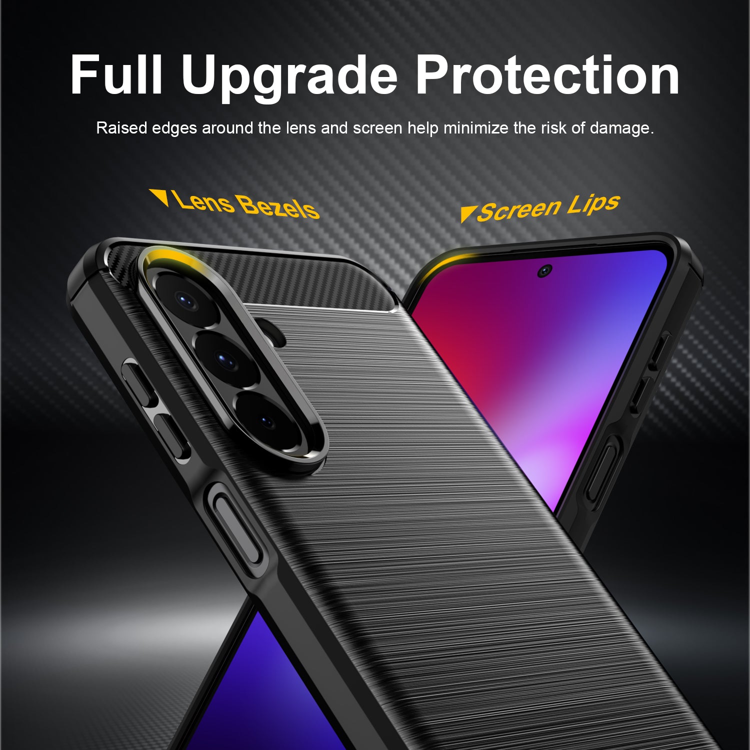 Samsung Galaxy A27 5G Carbon Fibre TPU Case Slim Shockproof Cover Black