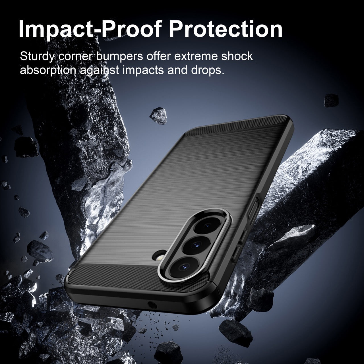 Samsung Galaxy A27 5G Carbon Fibre TPU Case Slim Shockproof Cover Black