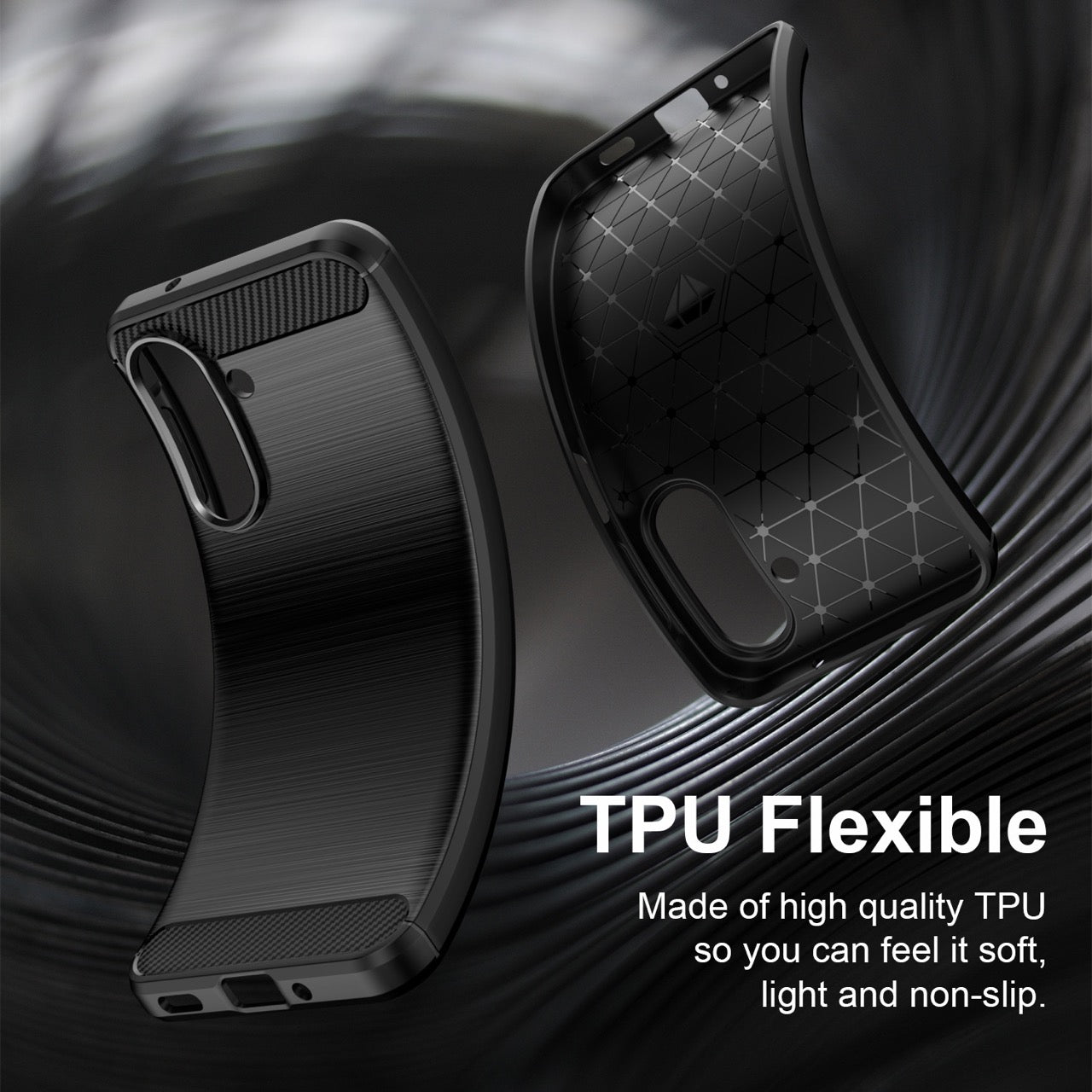 Samsung Galaxy A27 5G Carbon Fibre TPU Case Slim Shockproof Cover Black