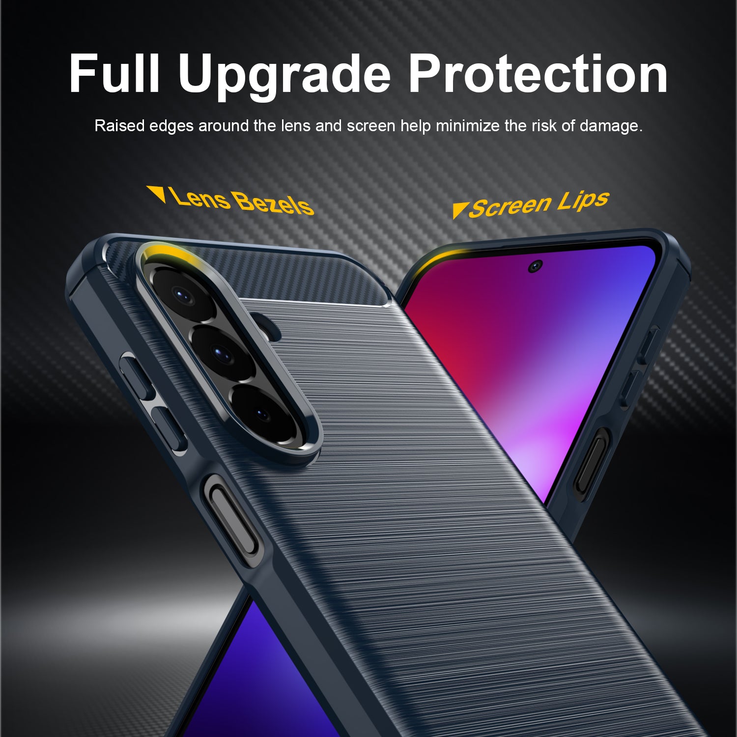 Samsung Galaxy A27 5G Carbon Fibre TPU Case Slim Shockproof Cover Navy