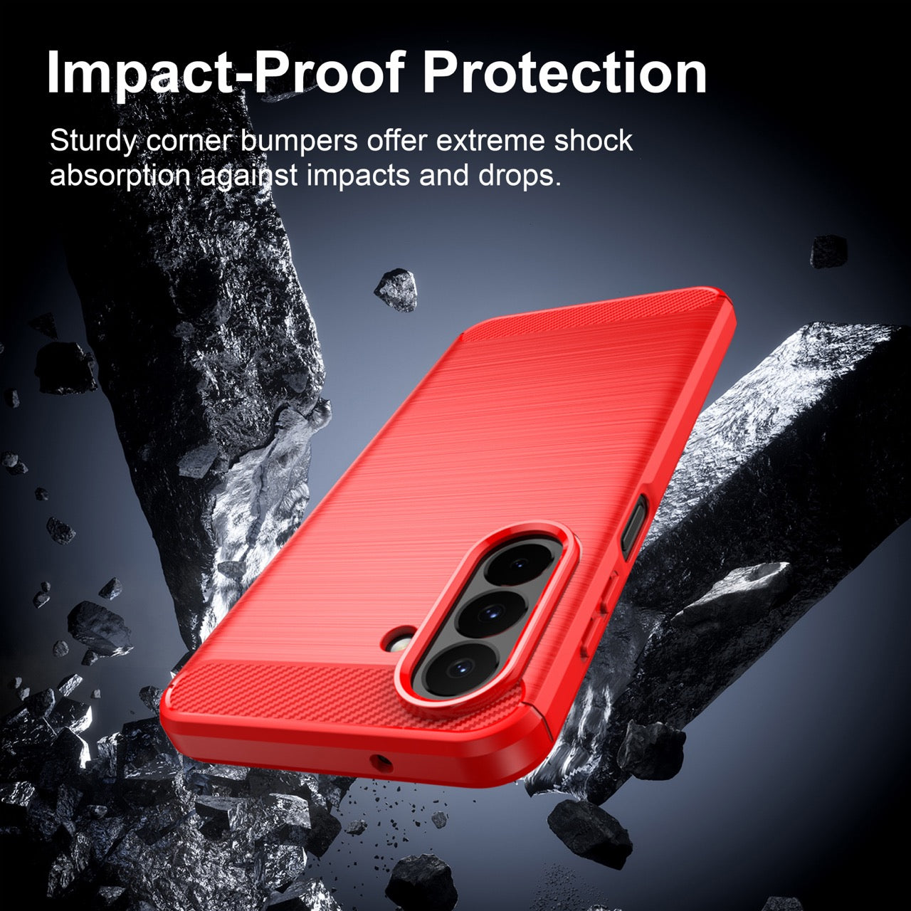 Samsung Galaxy A27 5G Carbon Fibre TPU Case Slim Shockproof Cover Red
