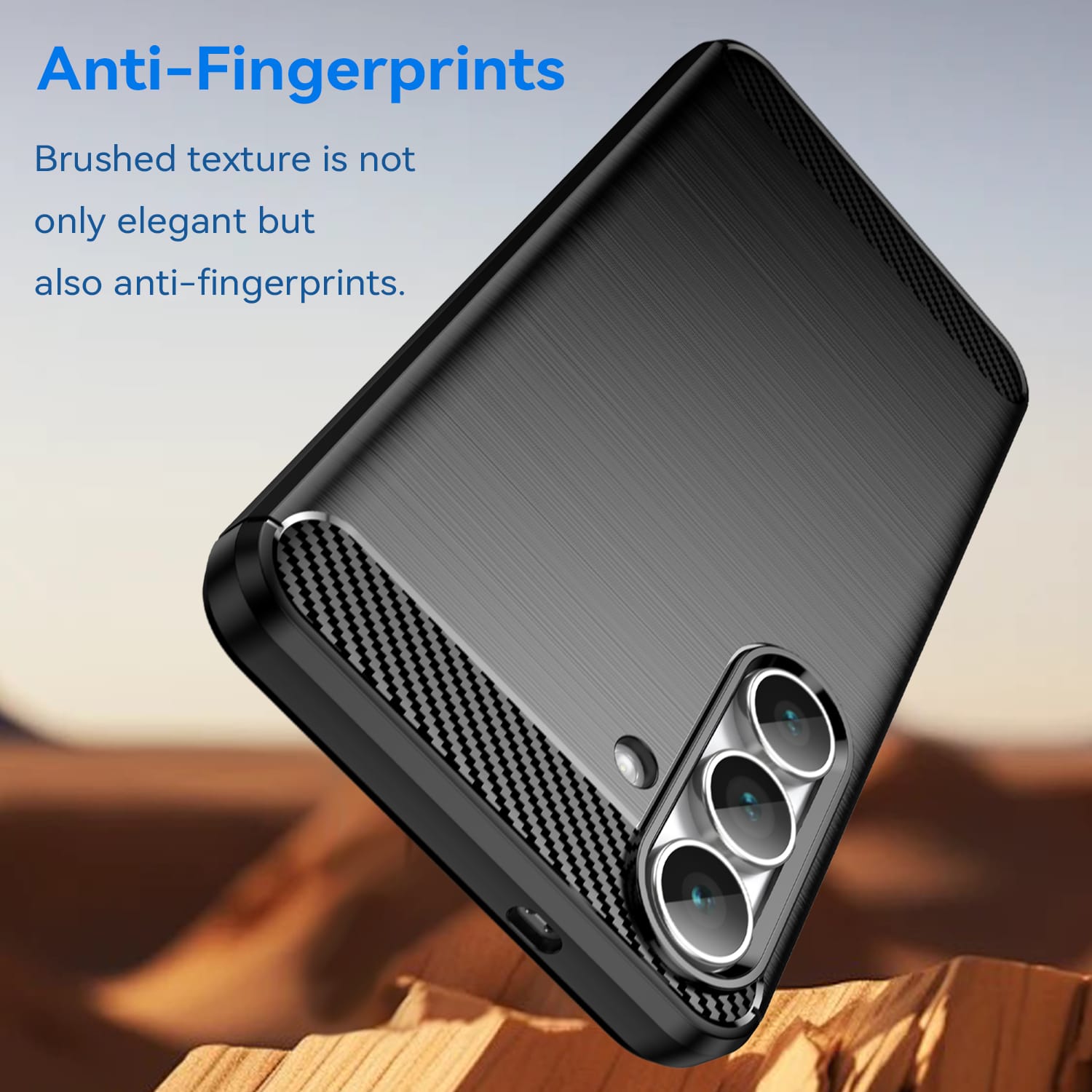 Samsung S25FE Carbon Fibre TPU Case Slim Shockproof Cover Black