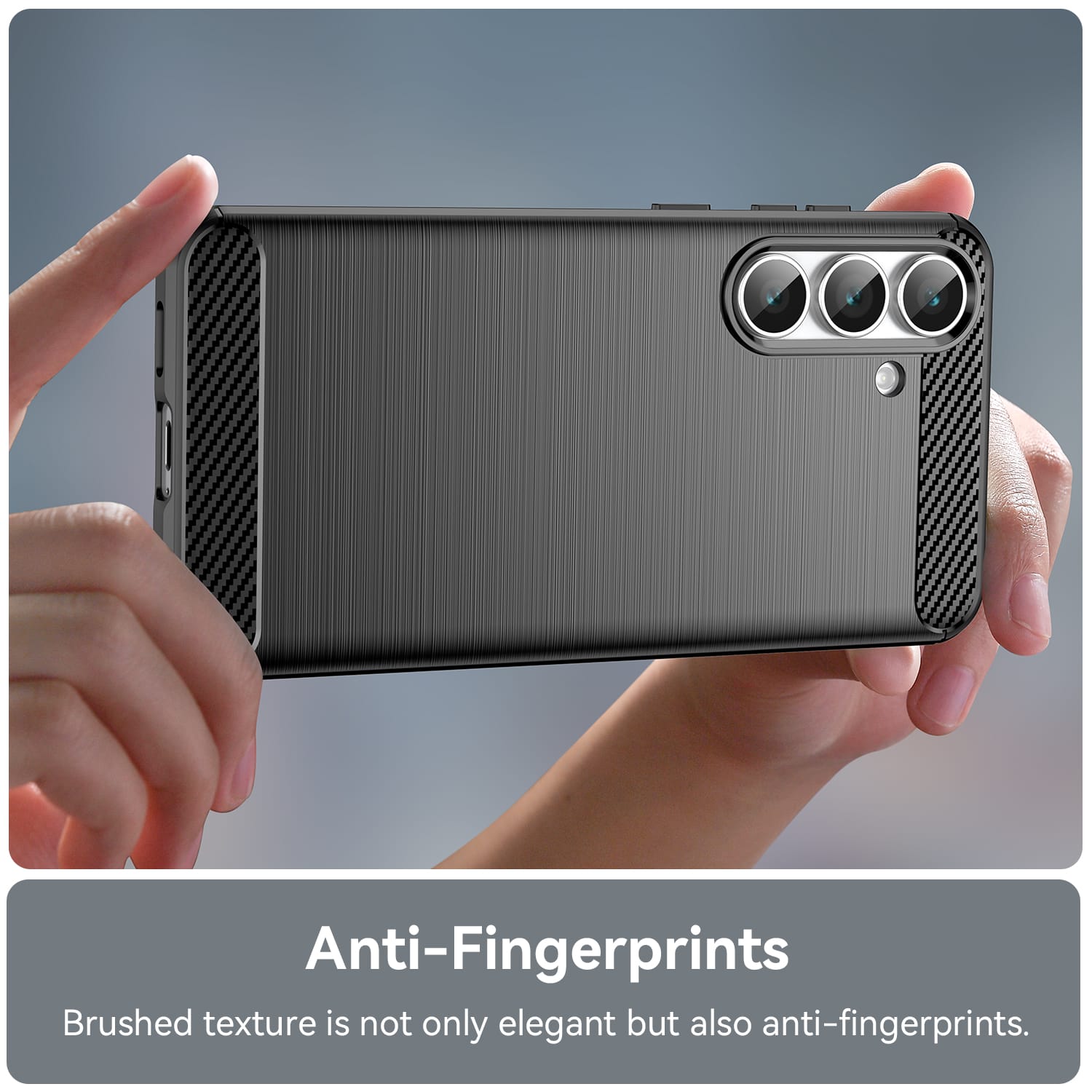 Samsung S25FE Carbon Fibre TPU Case Slim Shockproof Cover Black